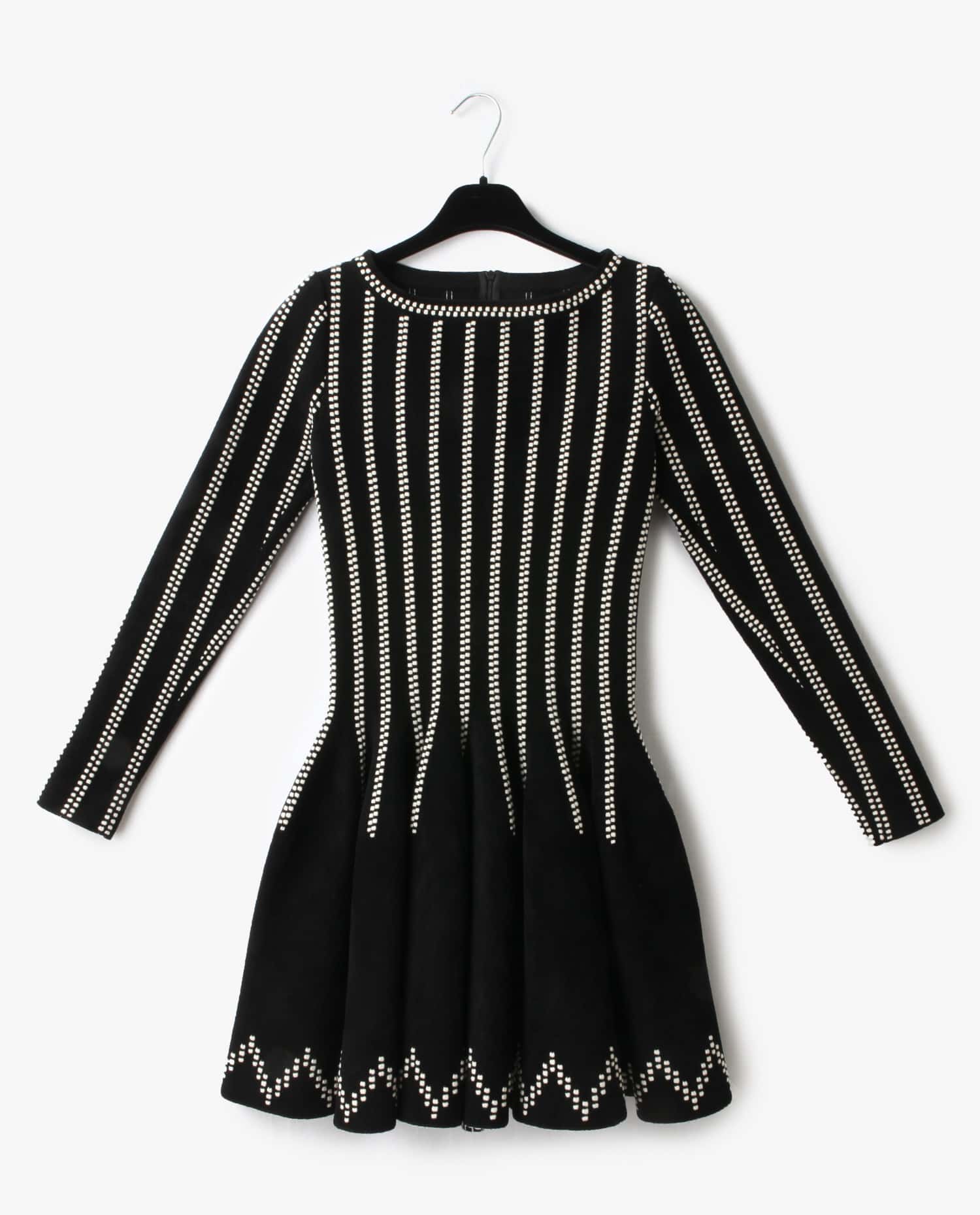 Alaia — Robe Alaia en laine noire et blanche