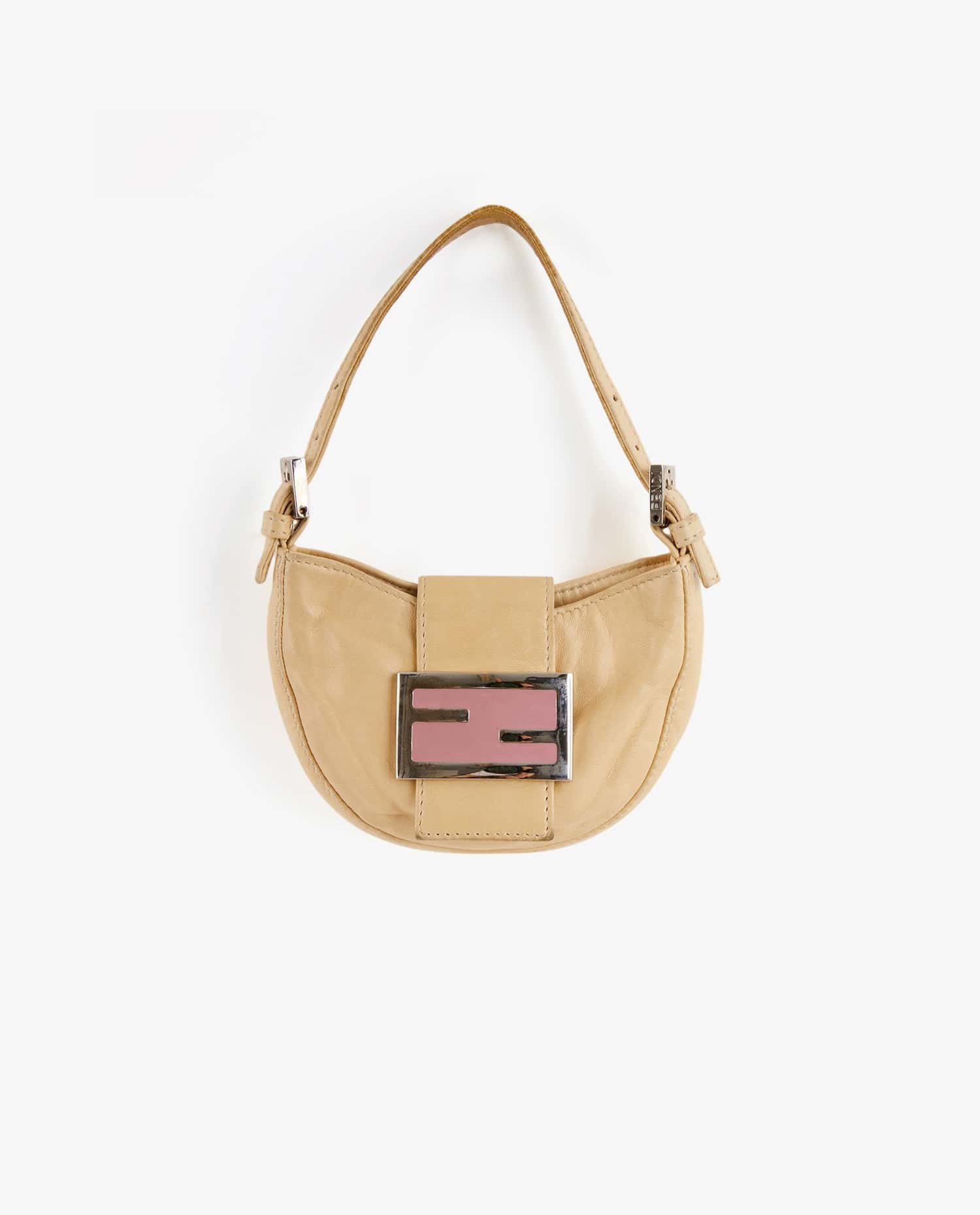 Fendi — Mini sac croissant Fendi vintage cuir beige