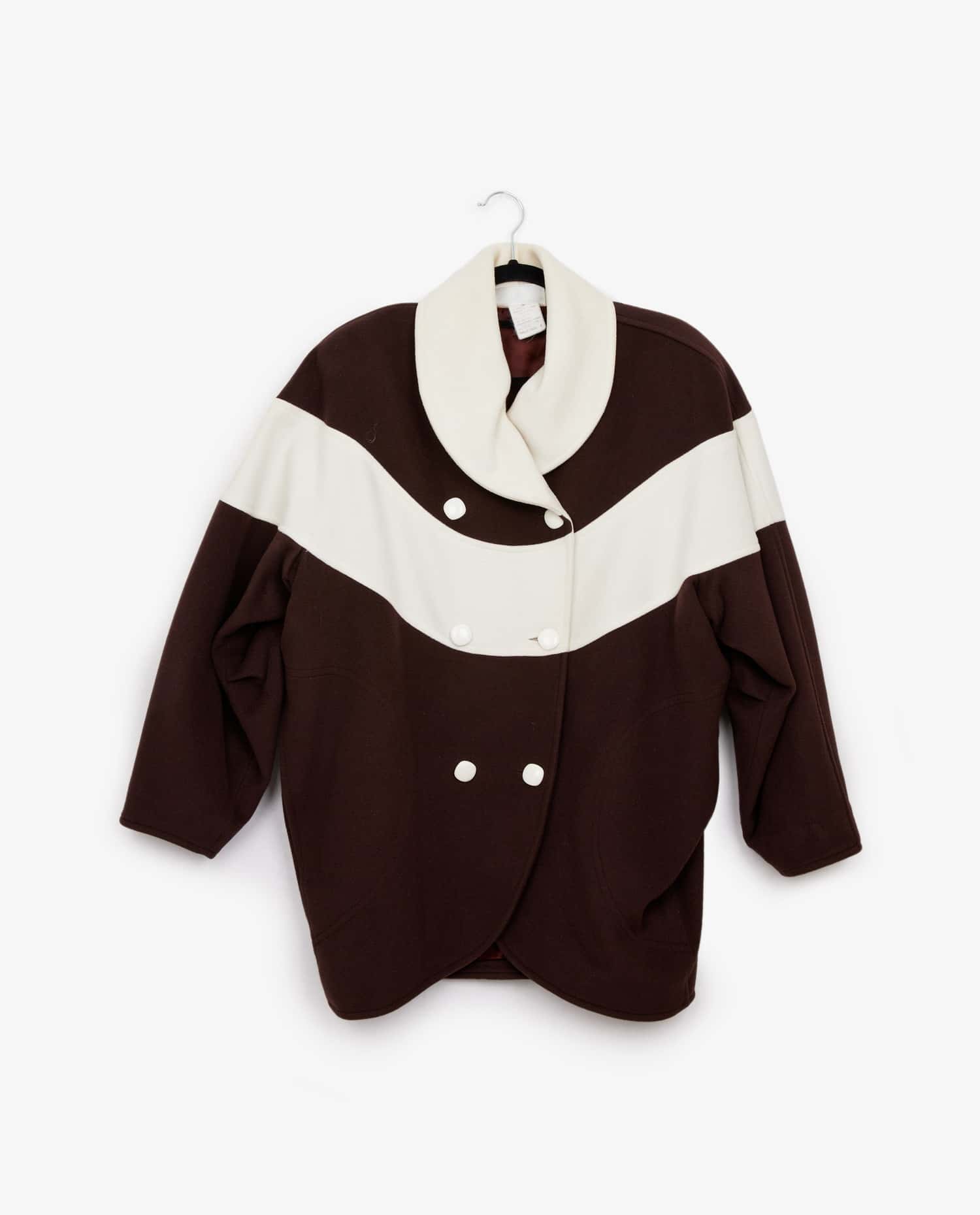 Courrèges — Brown and white 80' Courrèges coat