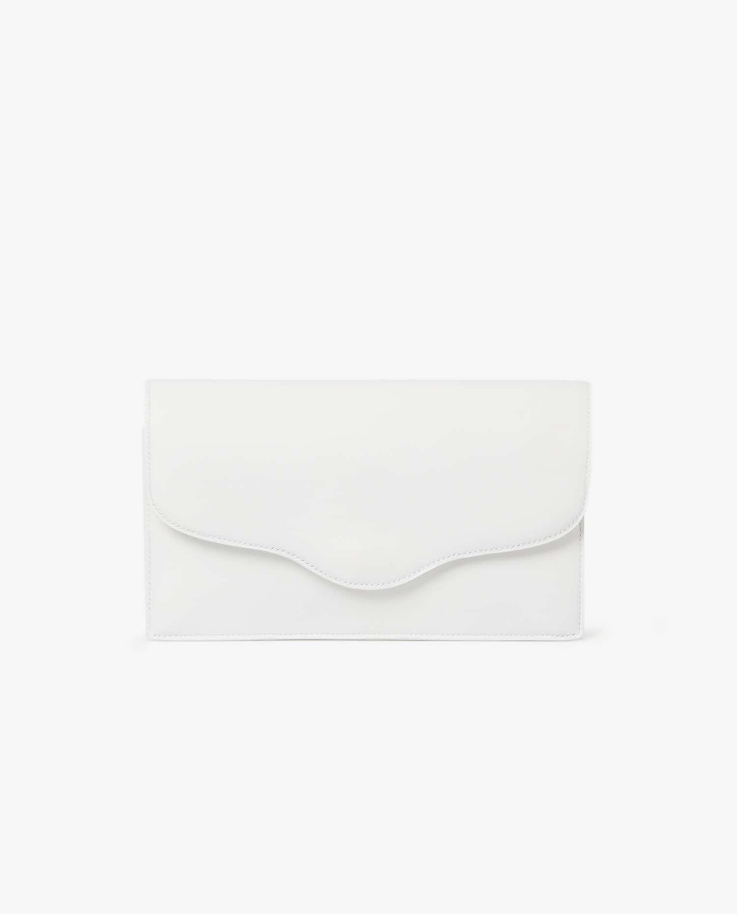 HERMÈS — Pochette Hermès vintage cuir blanc