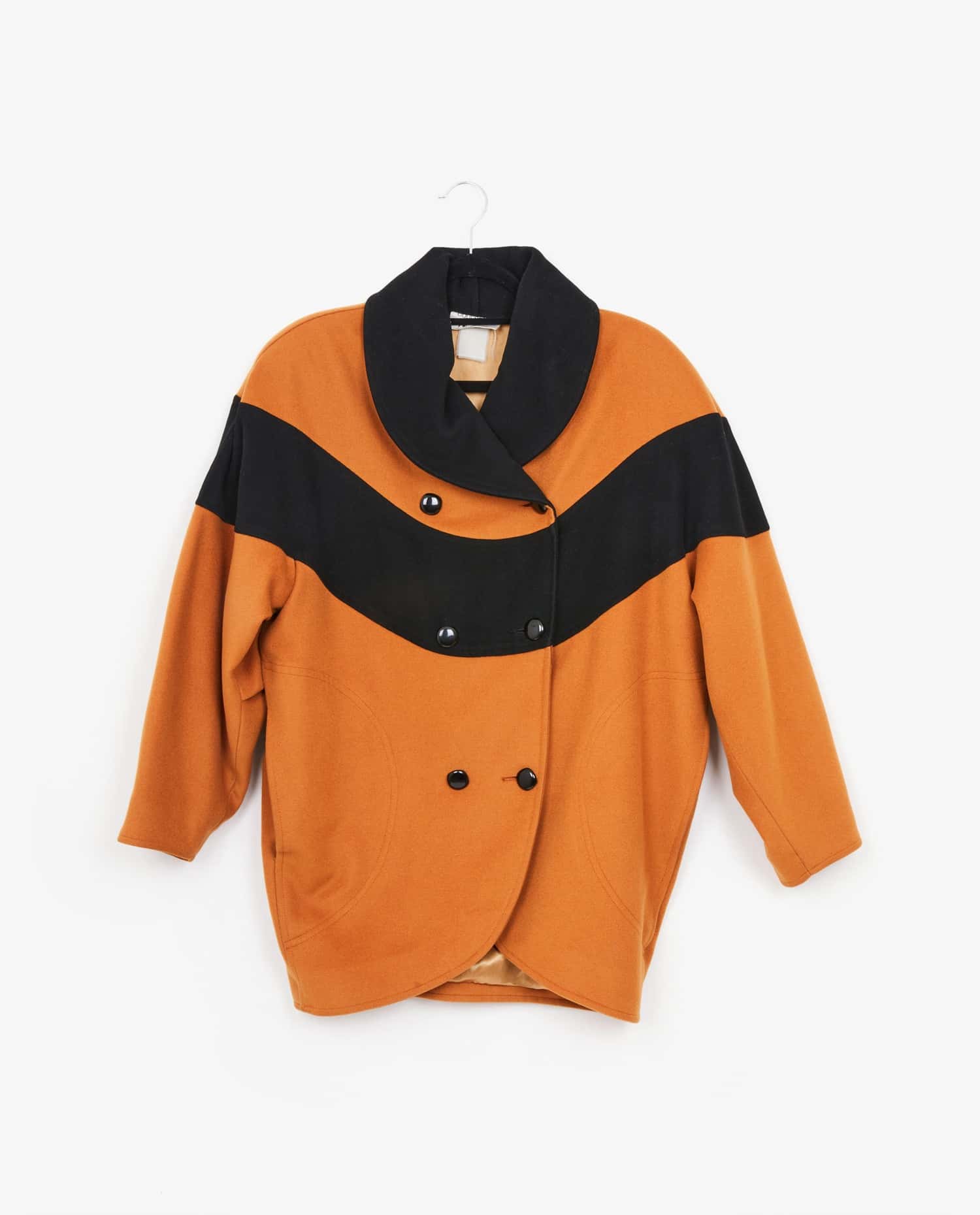 Courrèges — 80' black and brown Courrèges coat