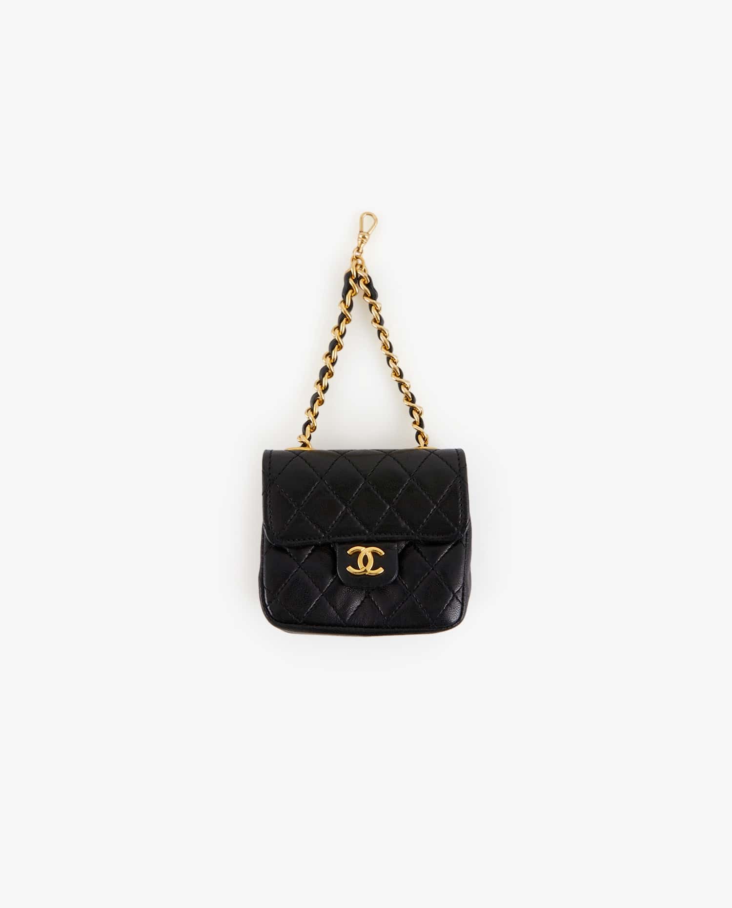 Chanel — Accessoire sac Chanel cuir matelassé noir