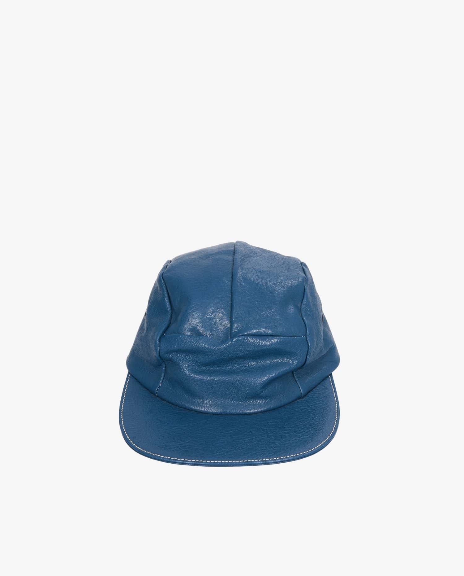Enswear — Casquette Enswear en cuir bleu