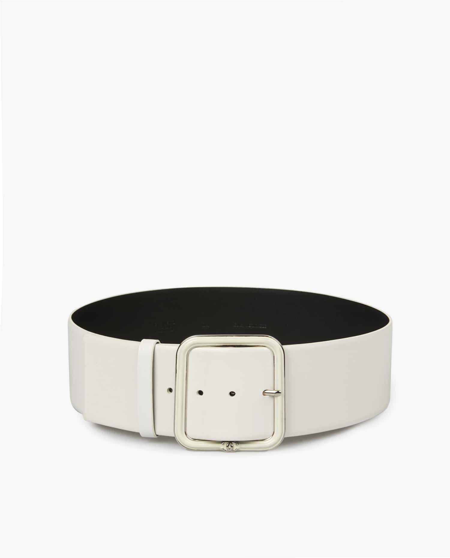 Chanel — Ceinture Chanel cuir blanc