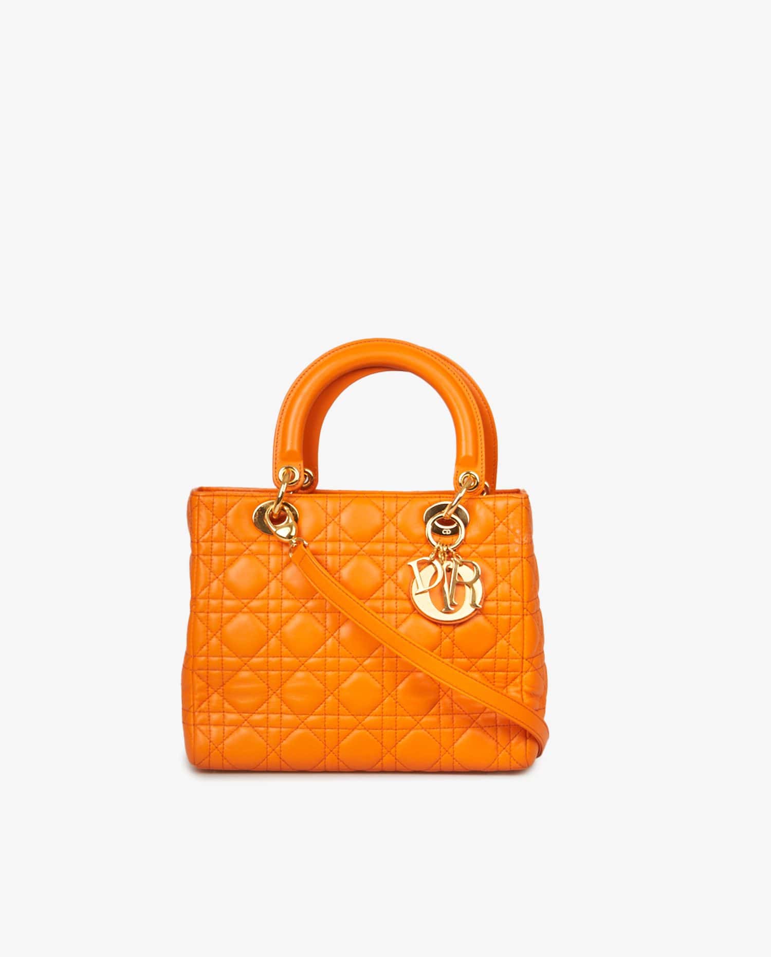 Christian Dior — Sac Lady Dior cuir orange