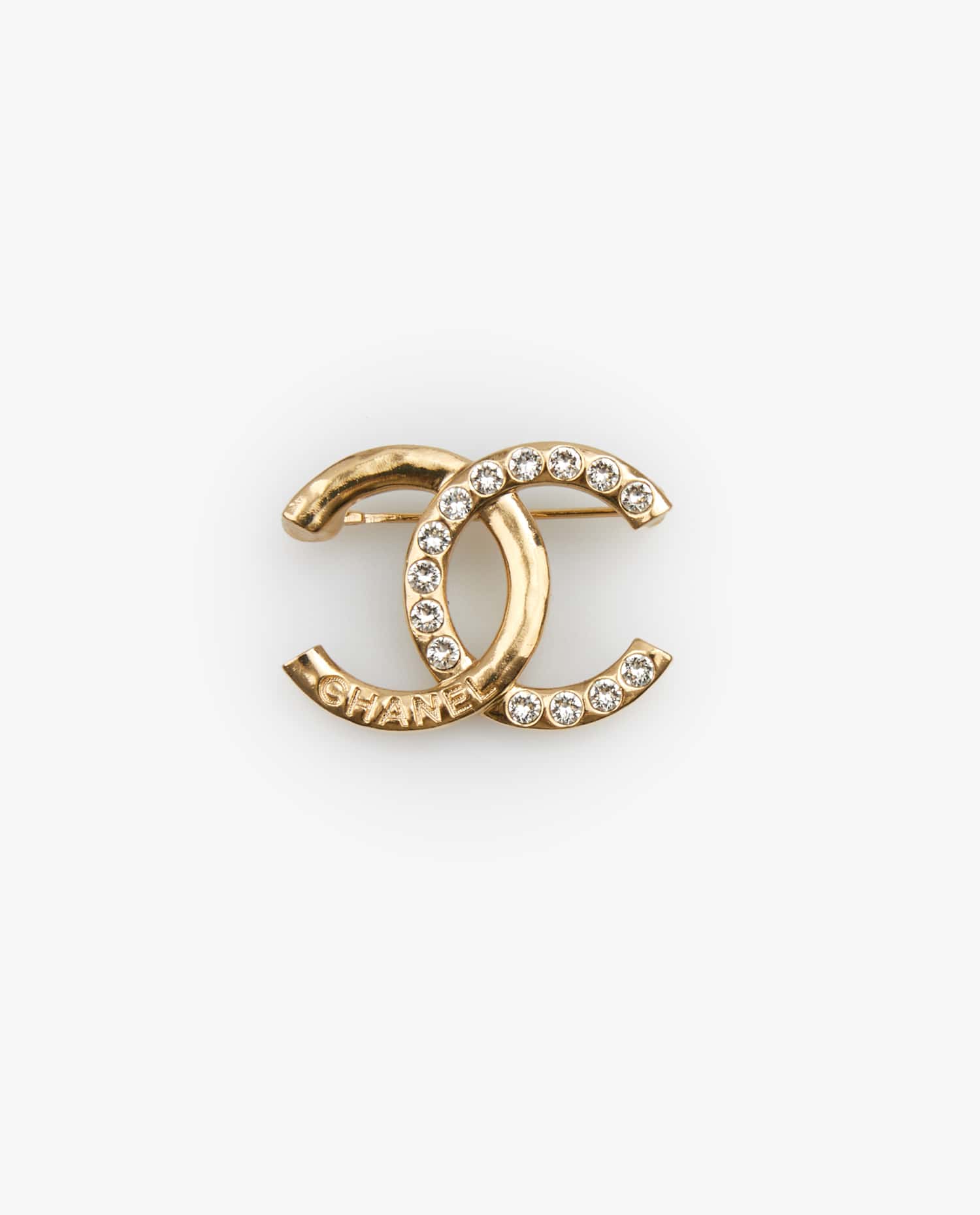 Chanel — Broche strass Chanel dorée