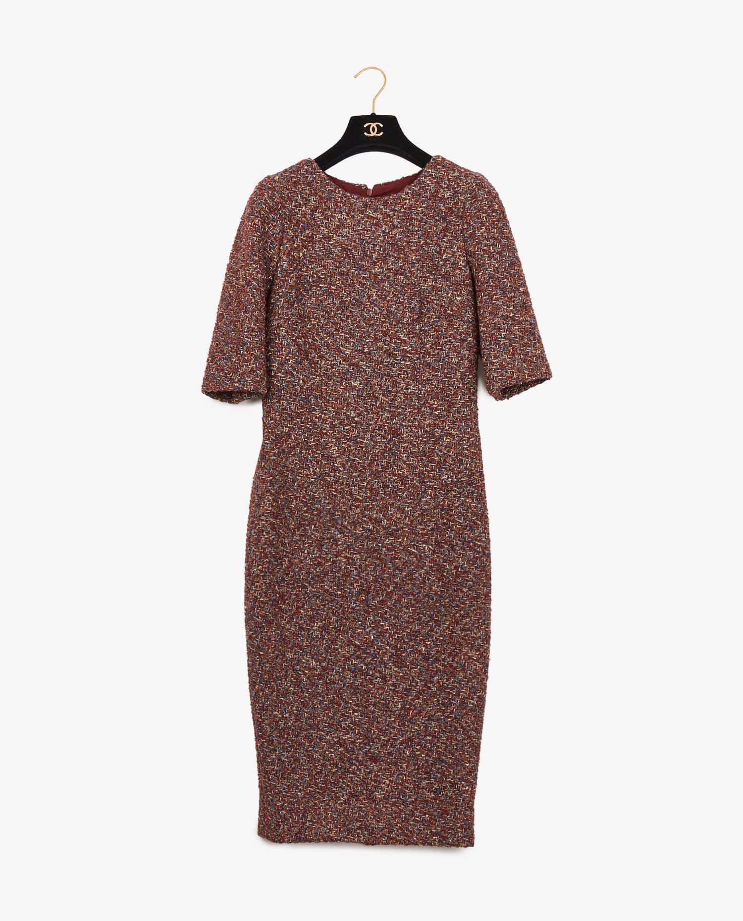 Chanel — Robe longue Chanel tweed "Paris-Rome"