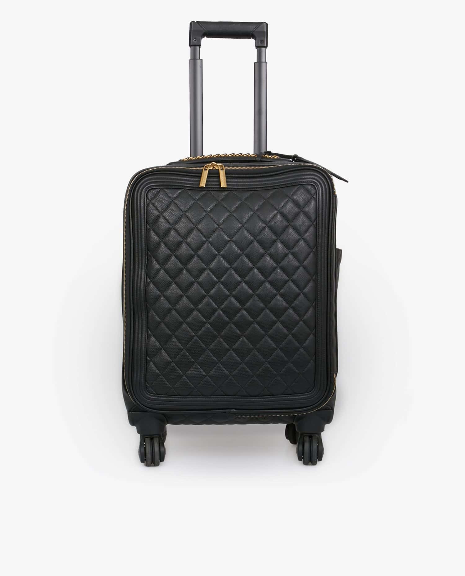 Chanel — Valise cabine Chanel cuir matelassé noir