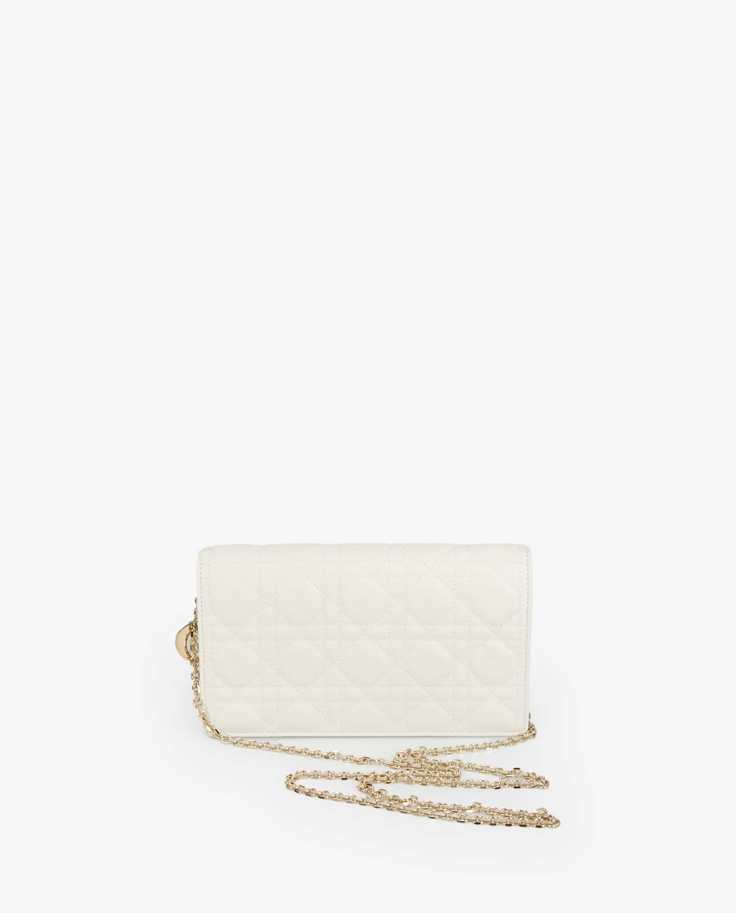 Christian Dior — Pochette Lady Dior cannage blanc