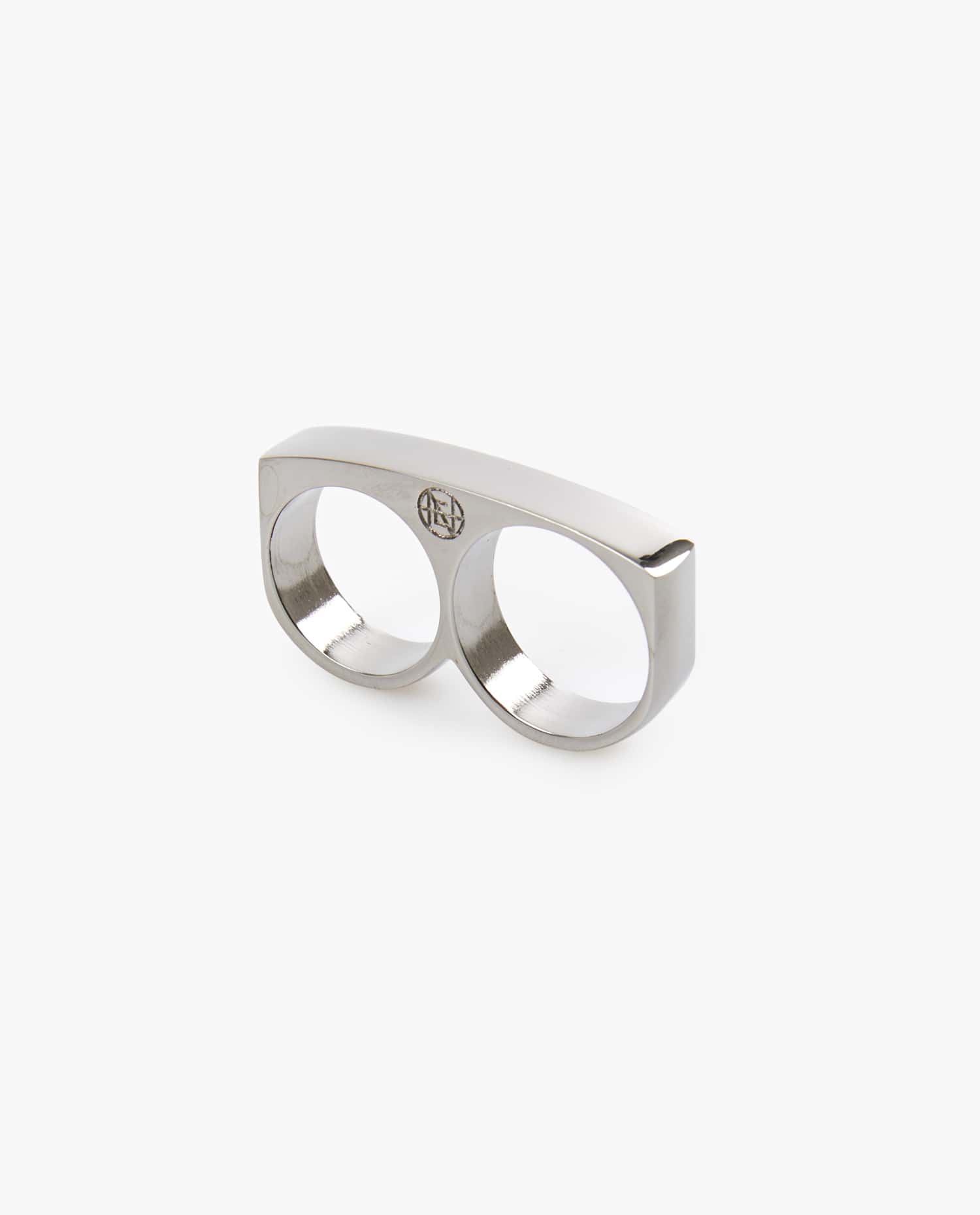 Enswear — Double bague ruthénium lisse taille M