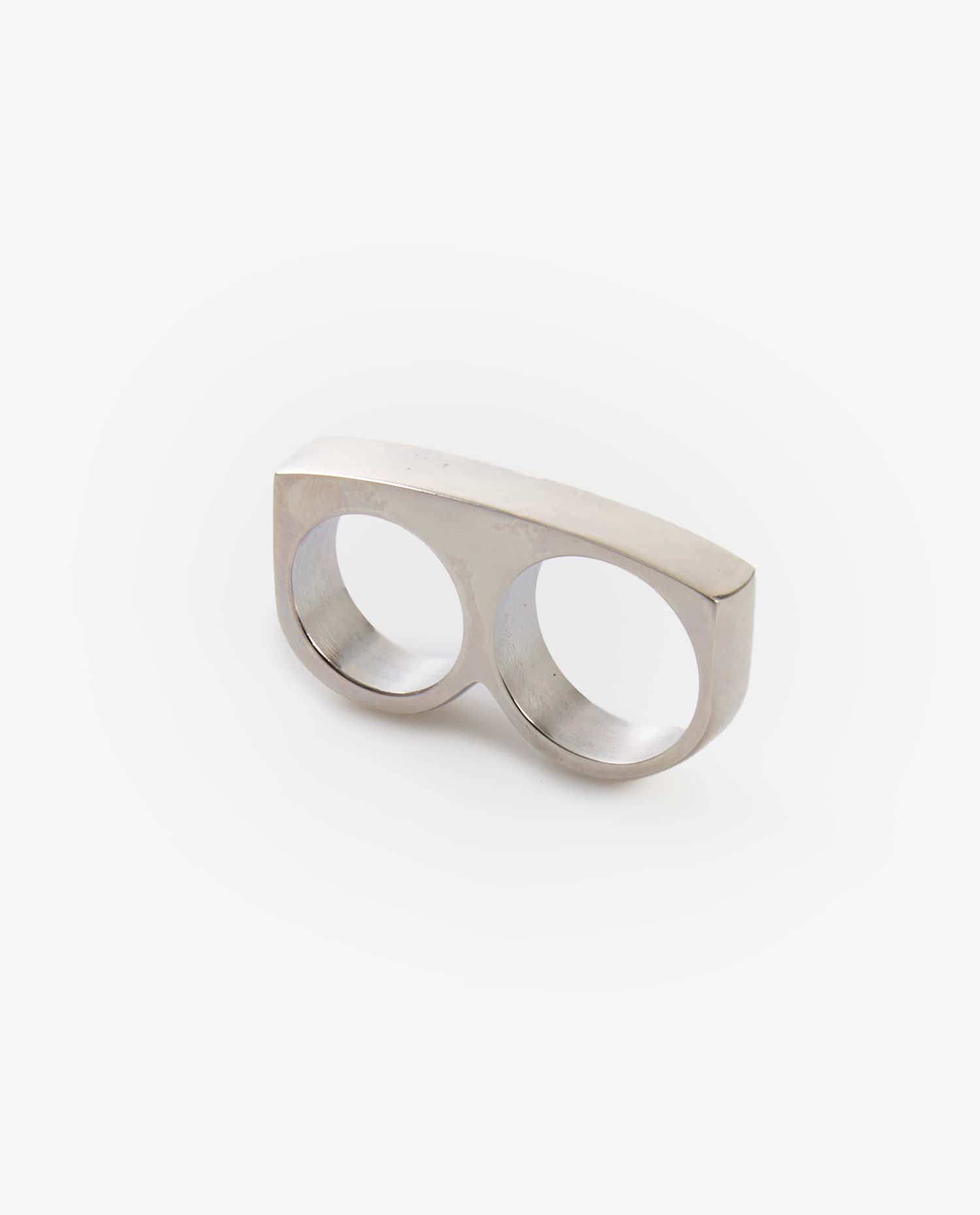 Enswear — Double bague argent lisse taille M