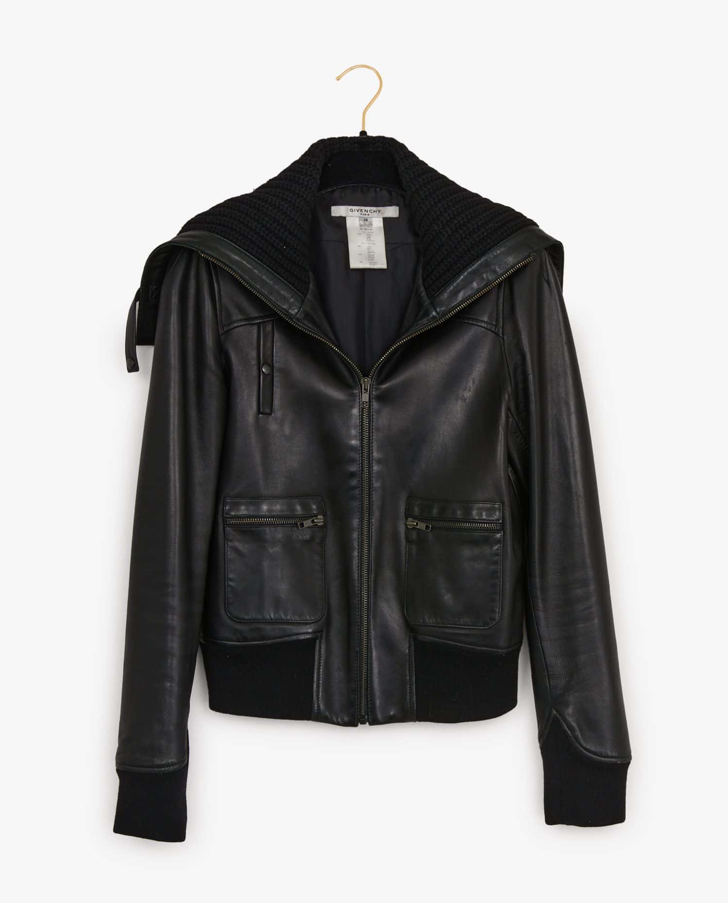 Givenchy — Veste Givenchy cuir d'agneau noir