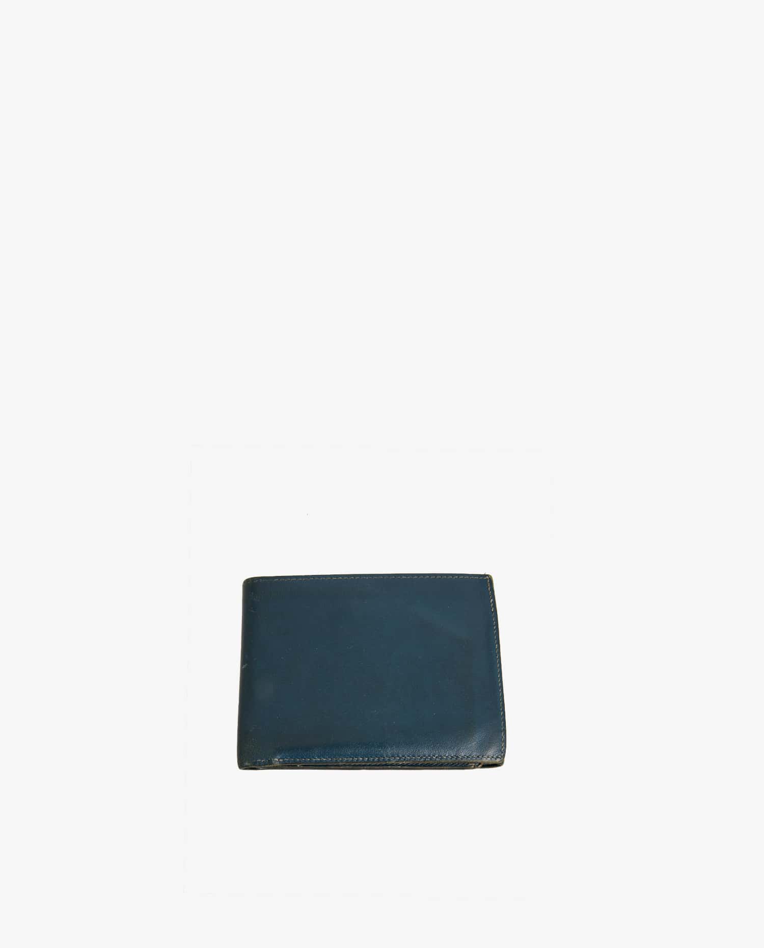 HERMÈS — Portefeuille Hermès cuir bleu marine
