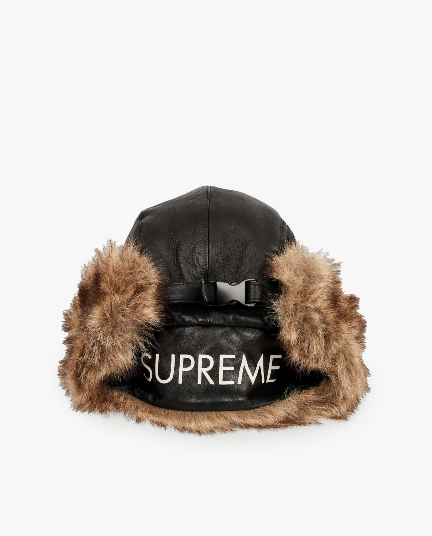 Supreme — Chapka Supreme cuir noir