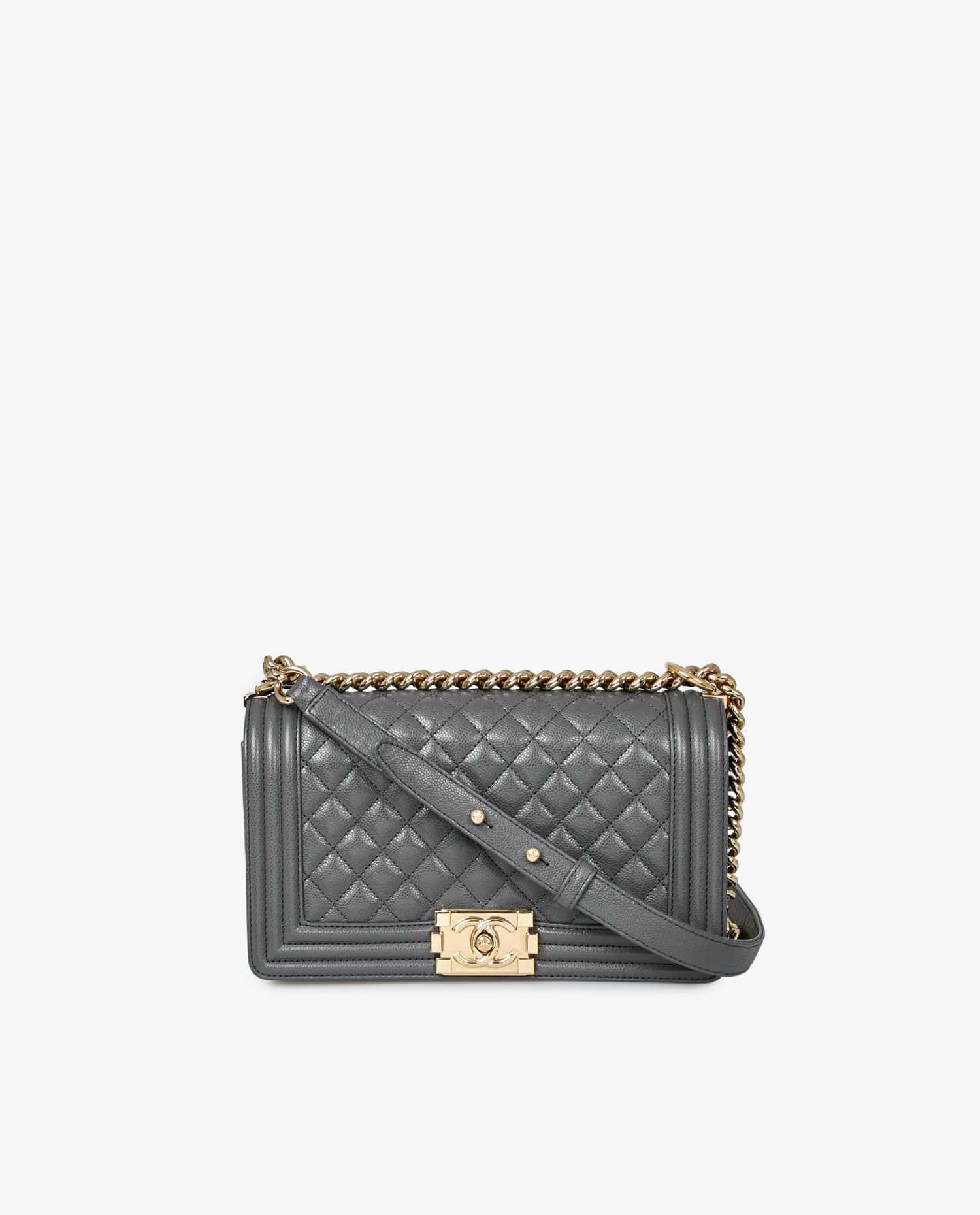 Chanel — Boy Chanel bag caviar grey leather