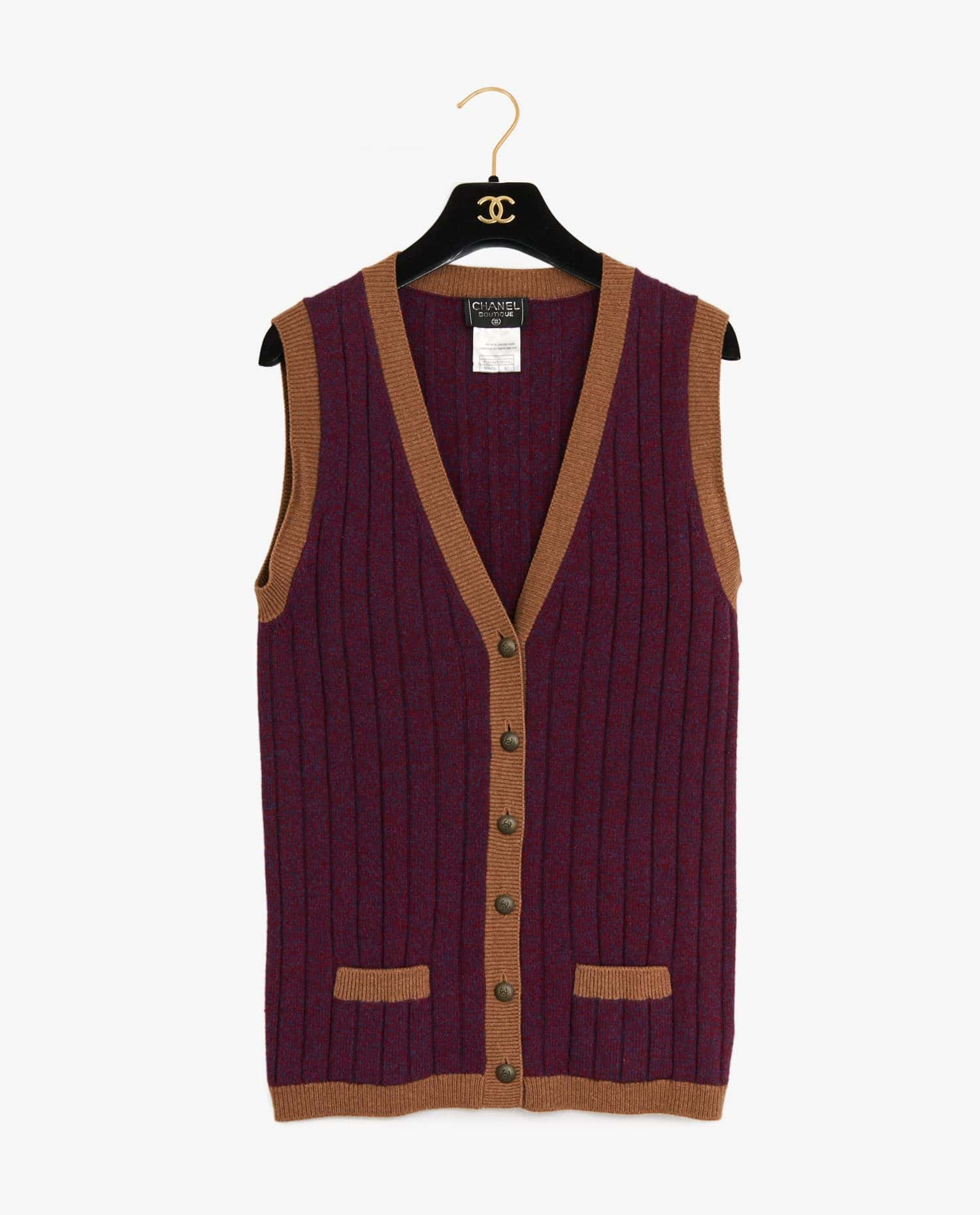 Chanel — Gilet cachemire Chanel sans manches