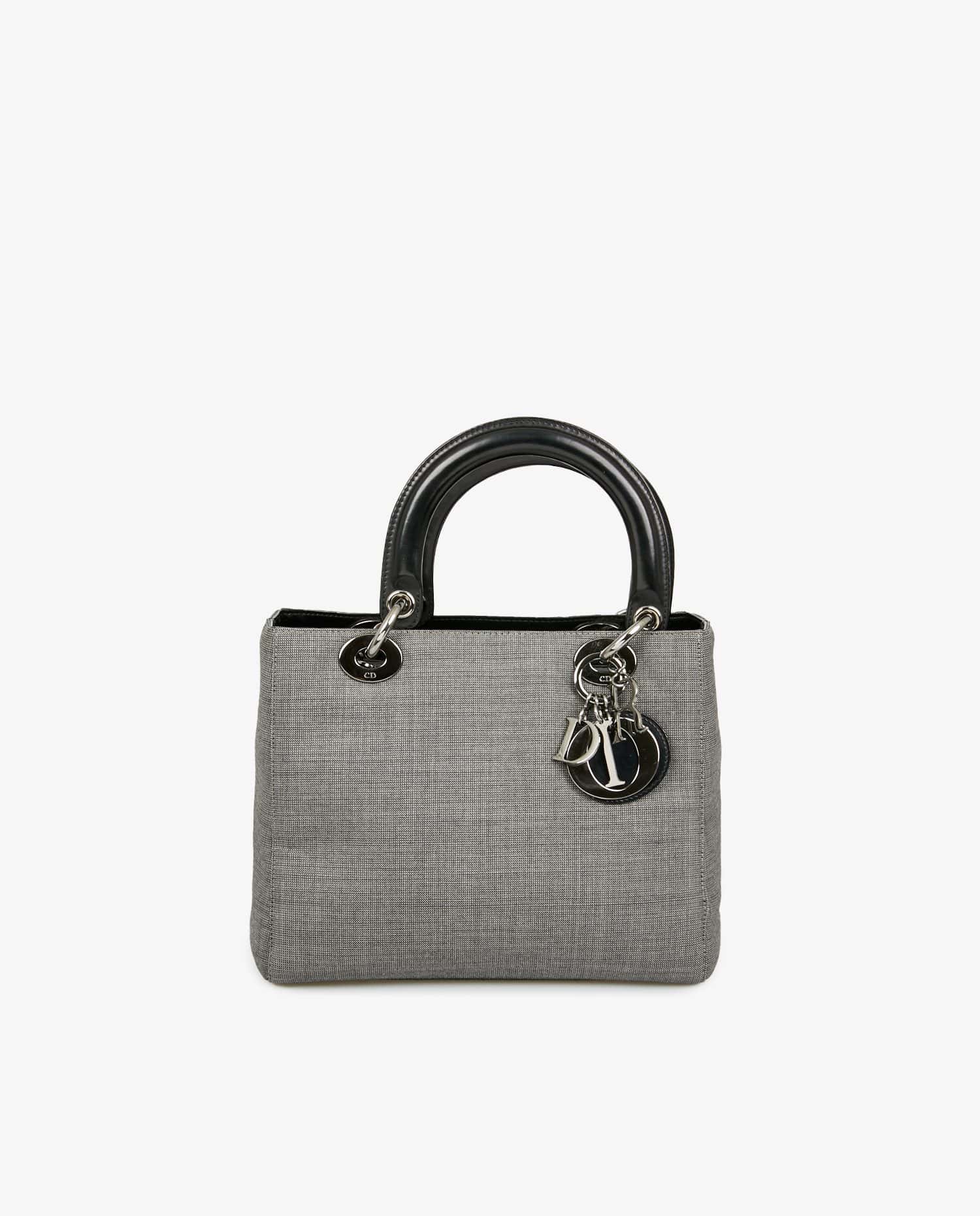 Christian Dior — Sac Lady Dior vintage toile grise