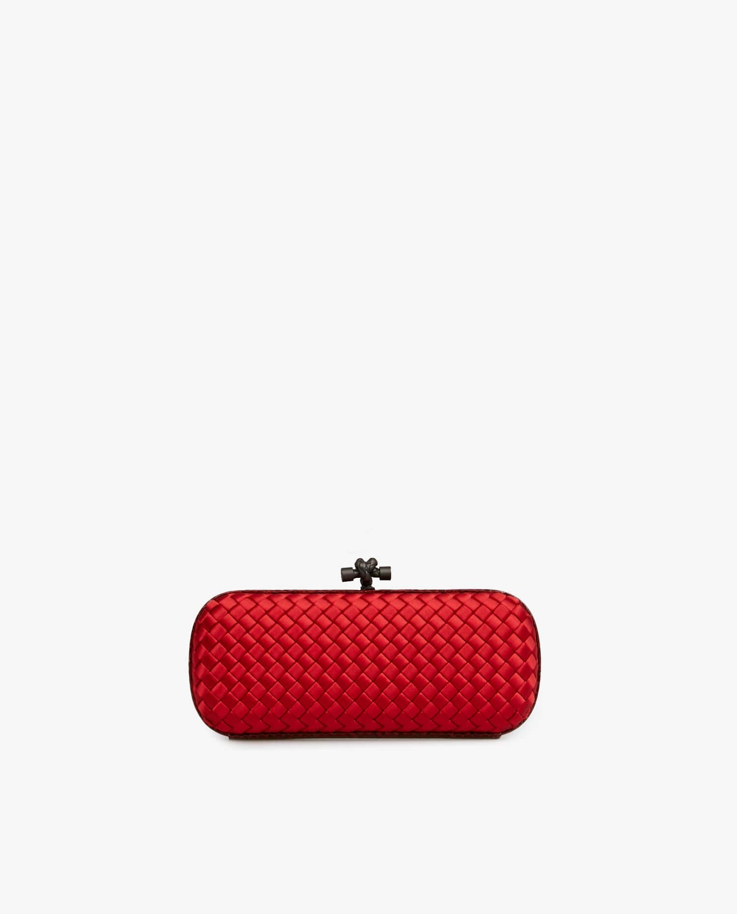 Bottega Veneta — Bottega Veneta red satin clutch bag