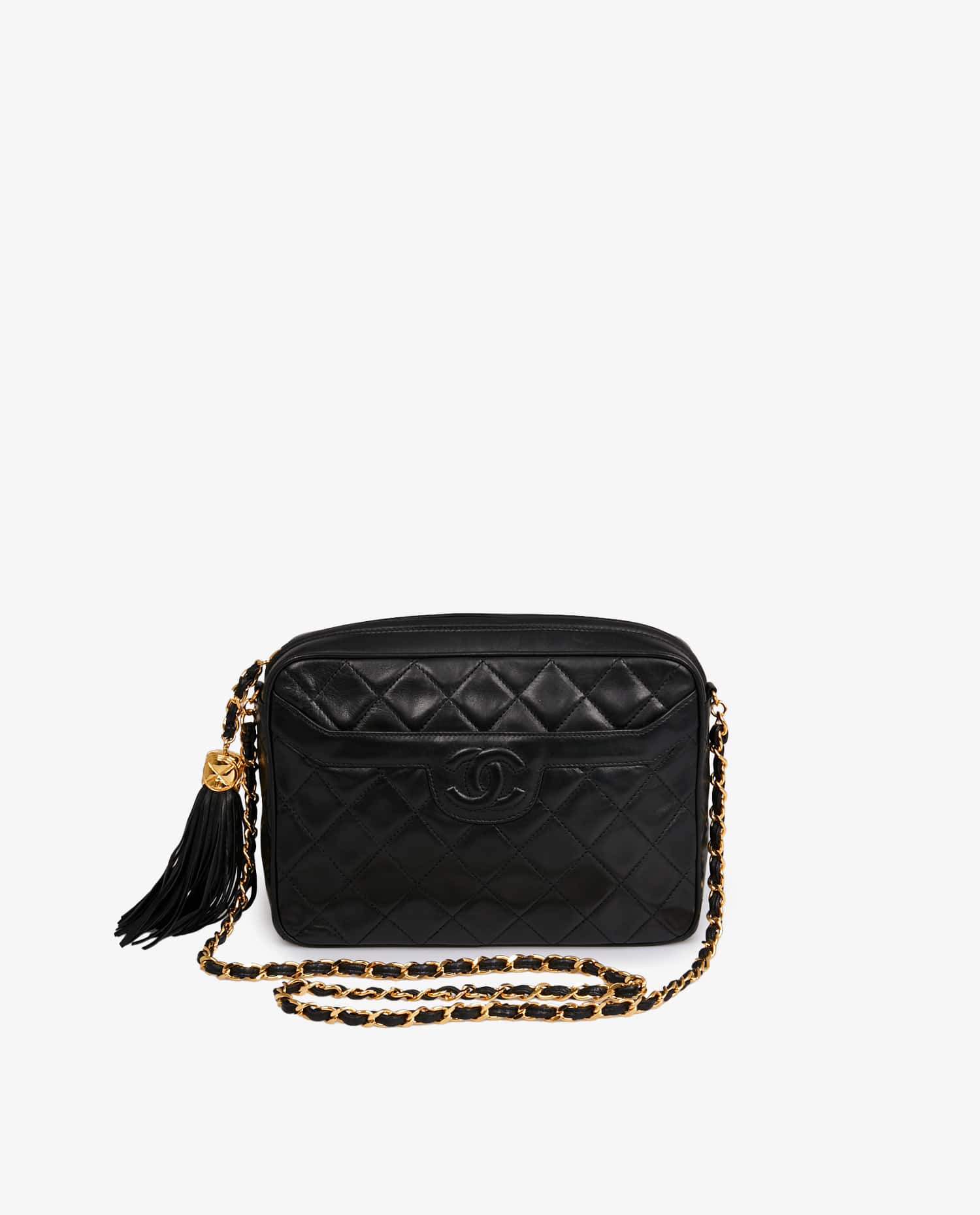 Chanel — Sac Camera Chanel cuir noir vintage