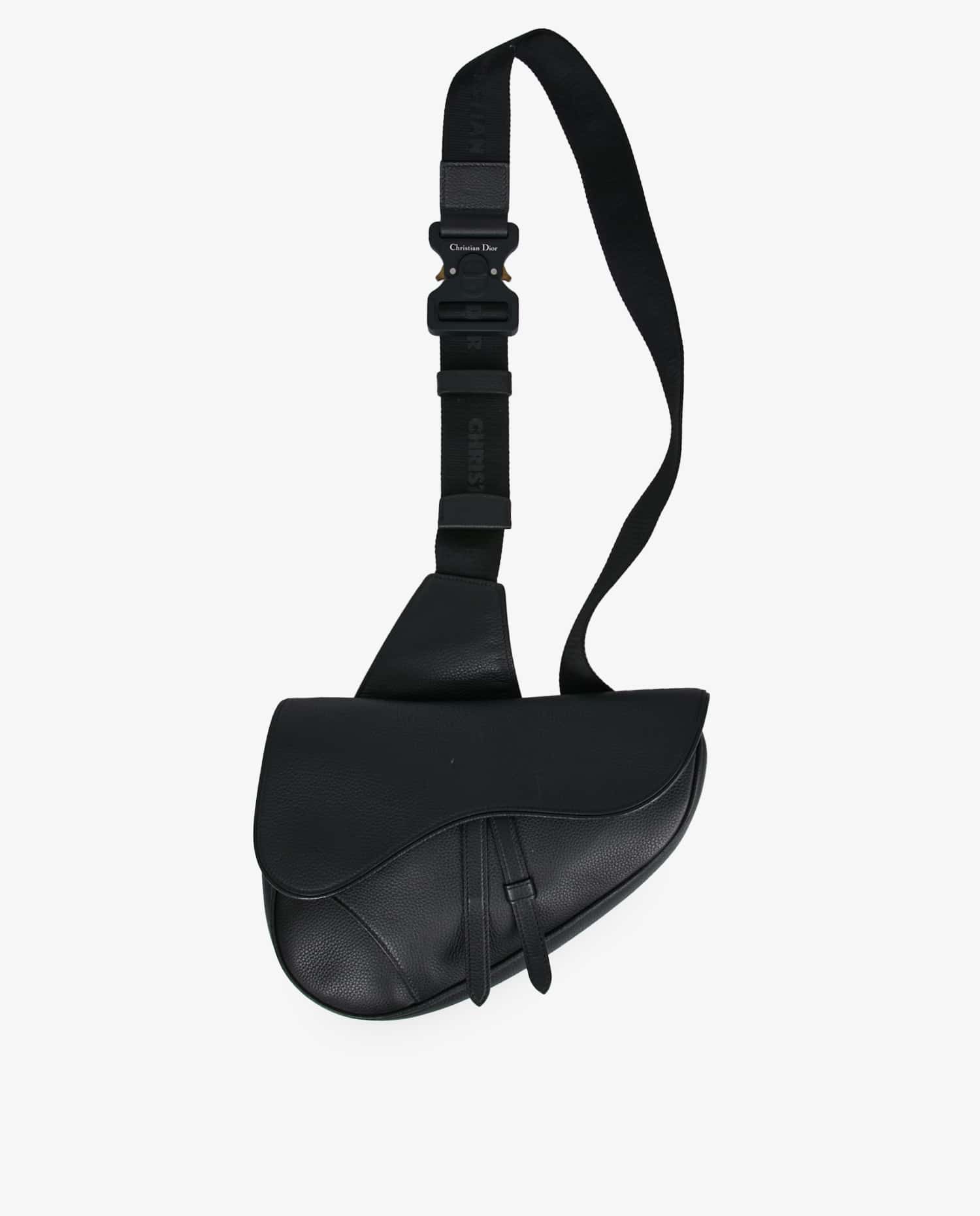 Christian Dior — Sac Saddle Dior PM cuir grainé noir
