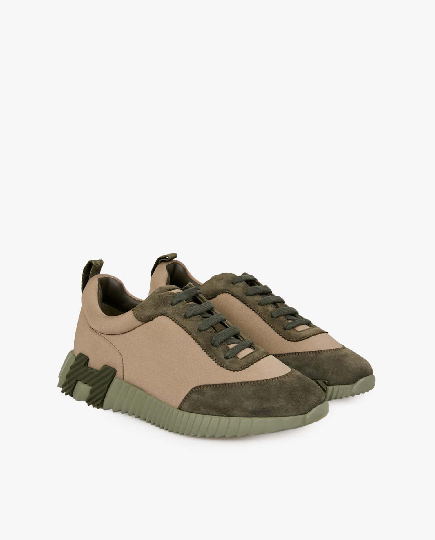 HERMÈS — Sneakers Hermès "Bouncing" kaki