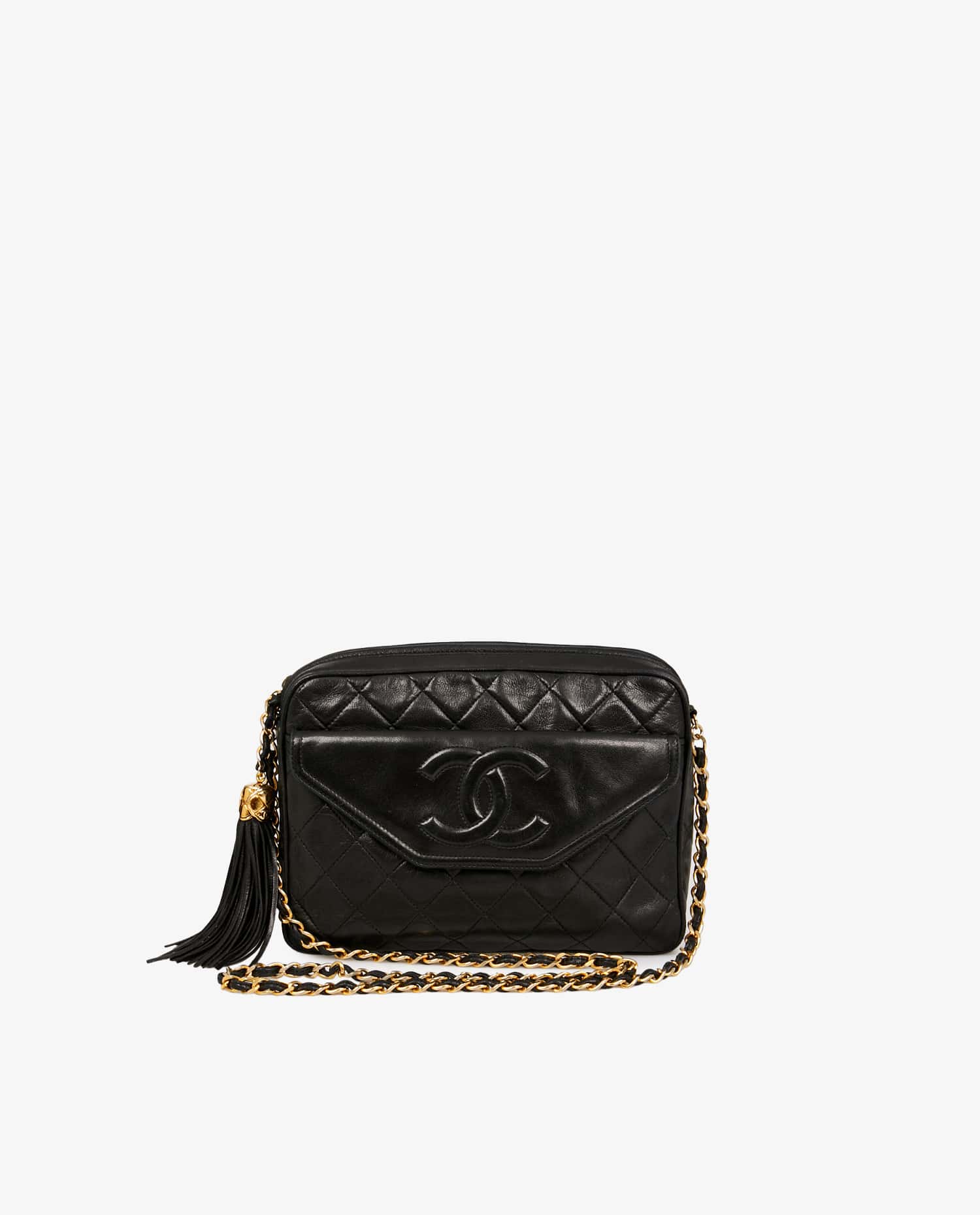 Chanel — Sac Caméra Chanel vintage agneau noir