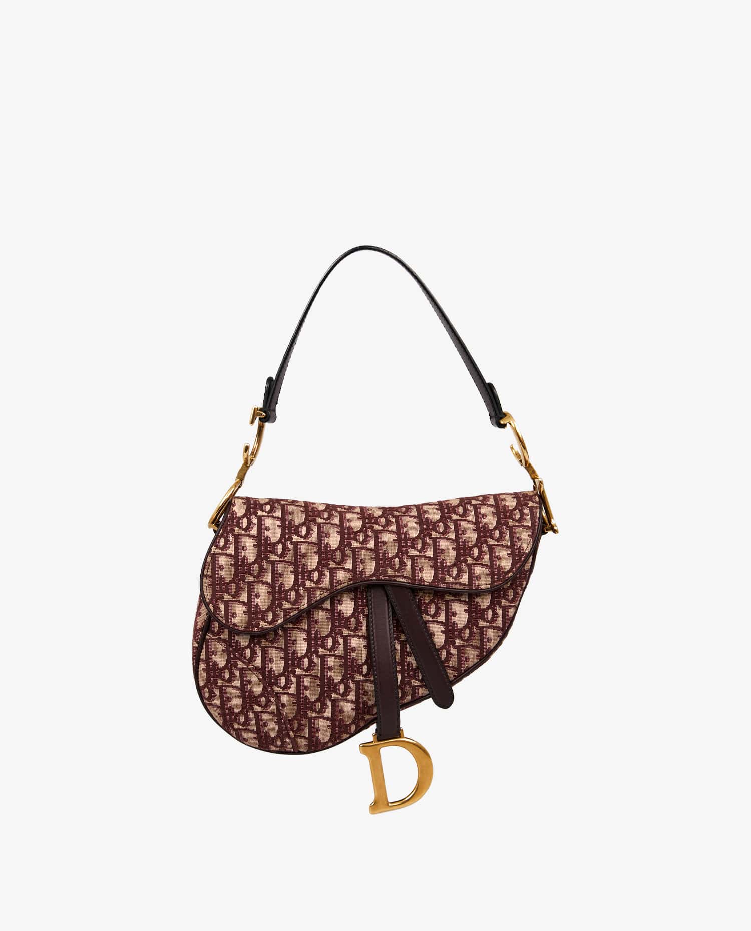 Christian Dior — Sac Saddle Dior toile bordeaux