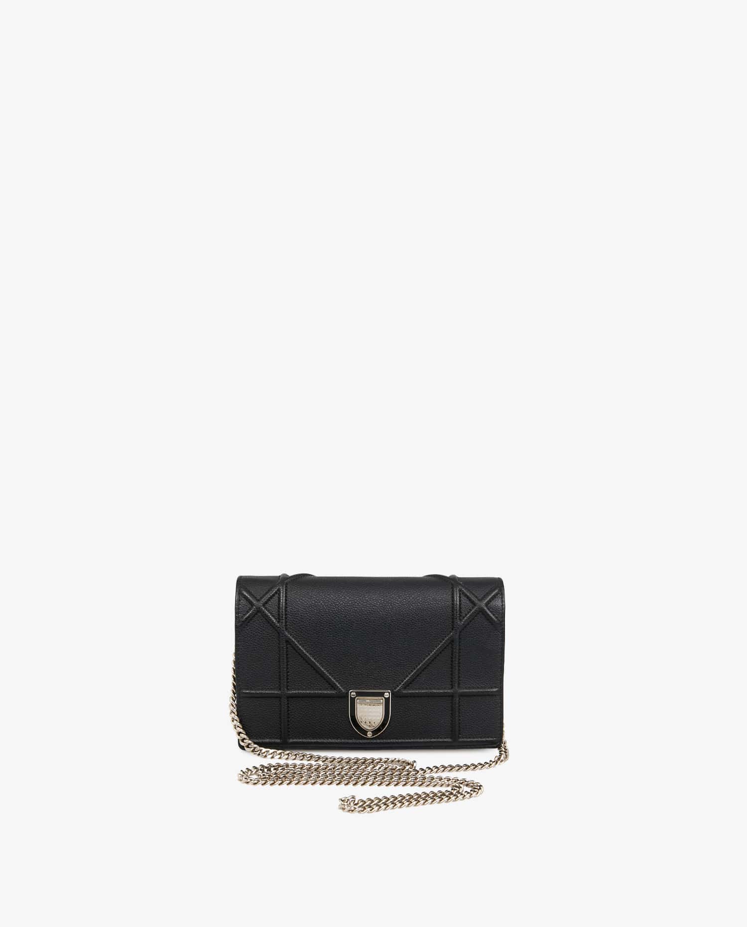 Christian Dior — Diorama black grained leather bag