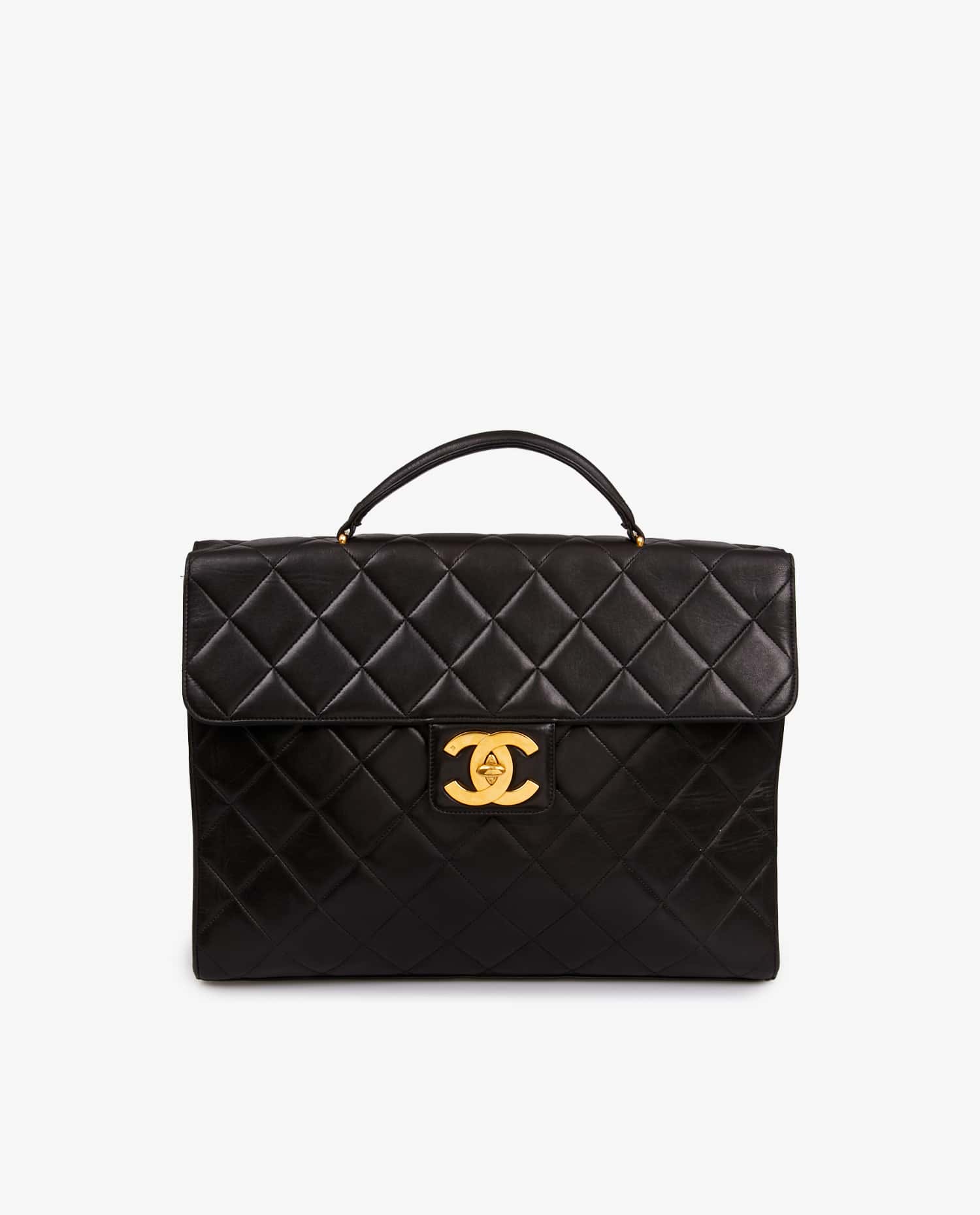 Chanel — Cartable Chanel cuir agneau noir vintage