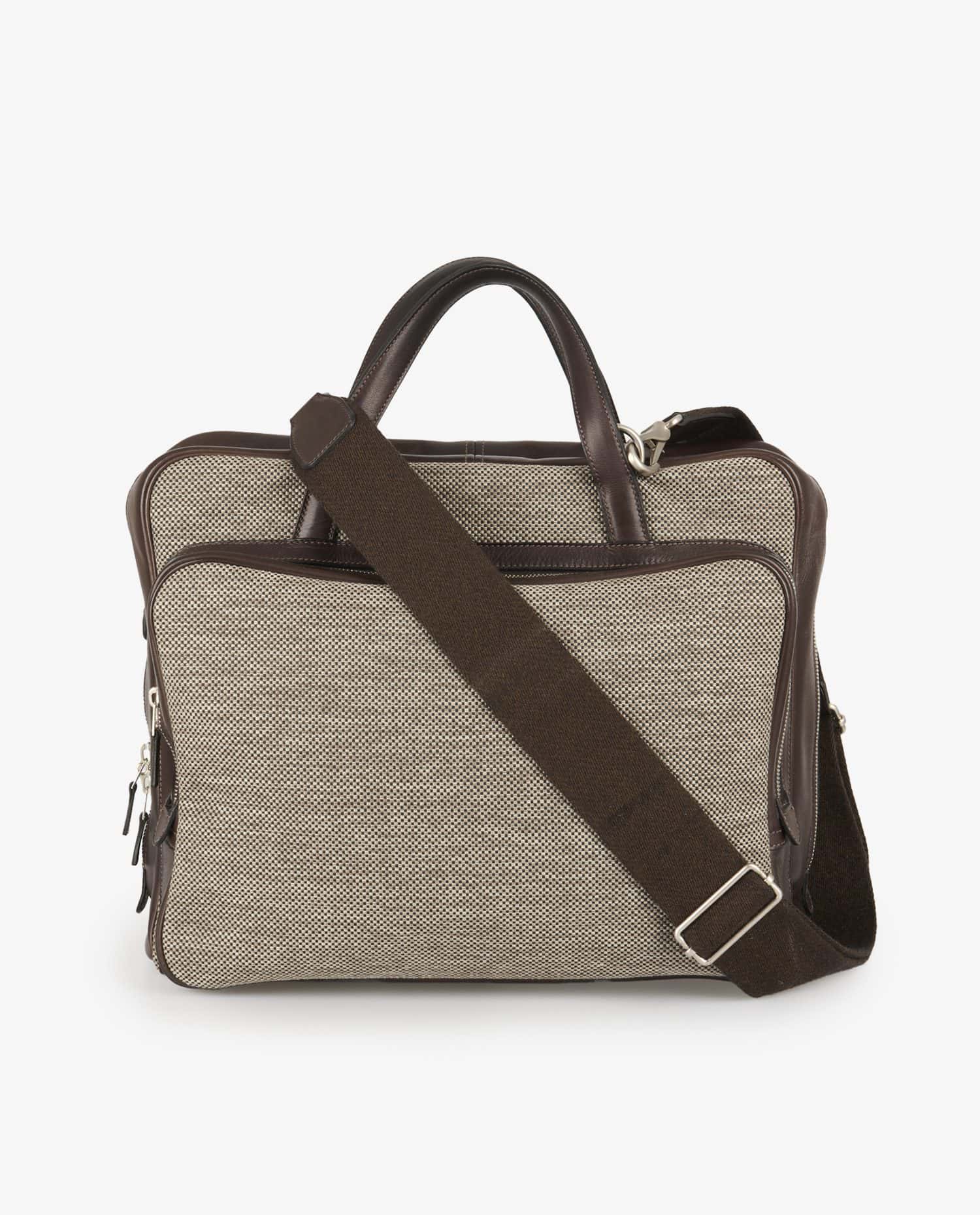 HERMÈS — Sac Hermès "Calèche-Express" toile et cuir