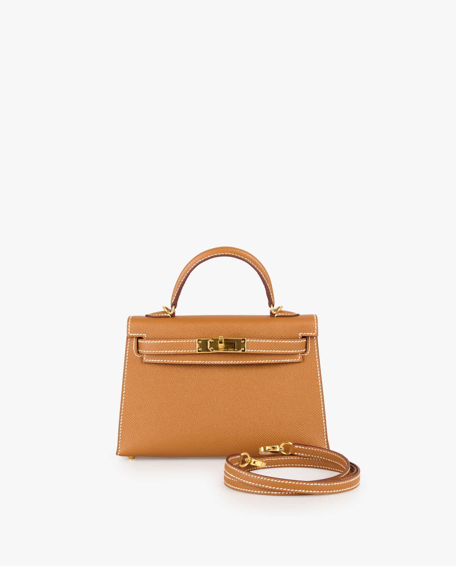 HERMÈS — Mini Kelly II Hermès sellier epsom gold