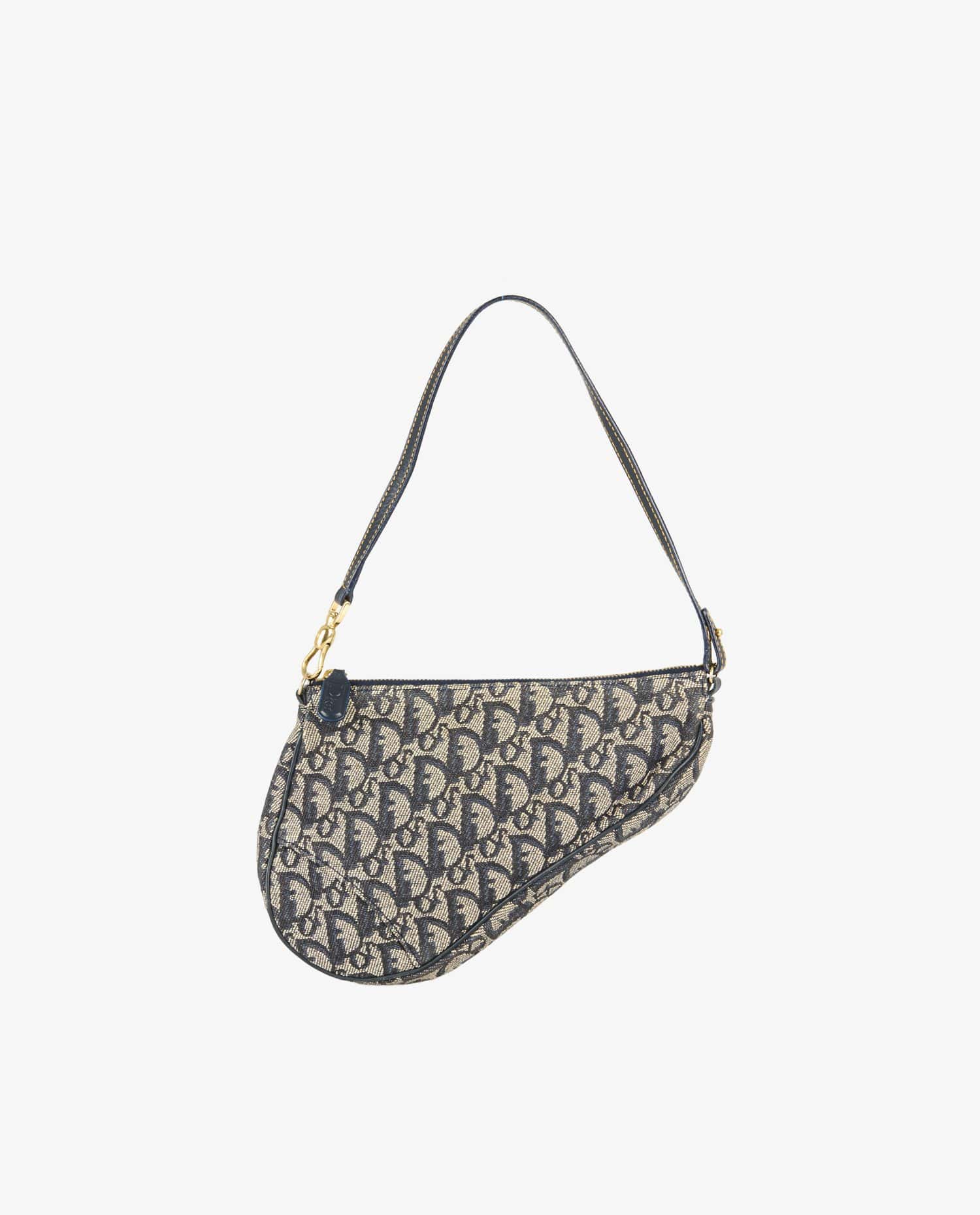 Christian Dior — Saddle vintage Christian Dior Monogram bleu