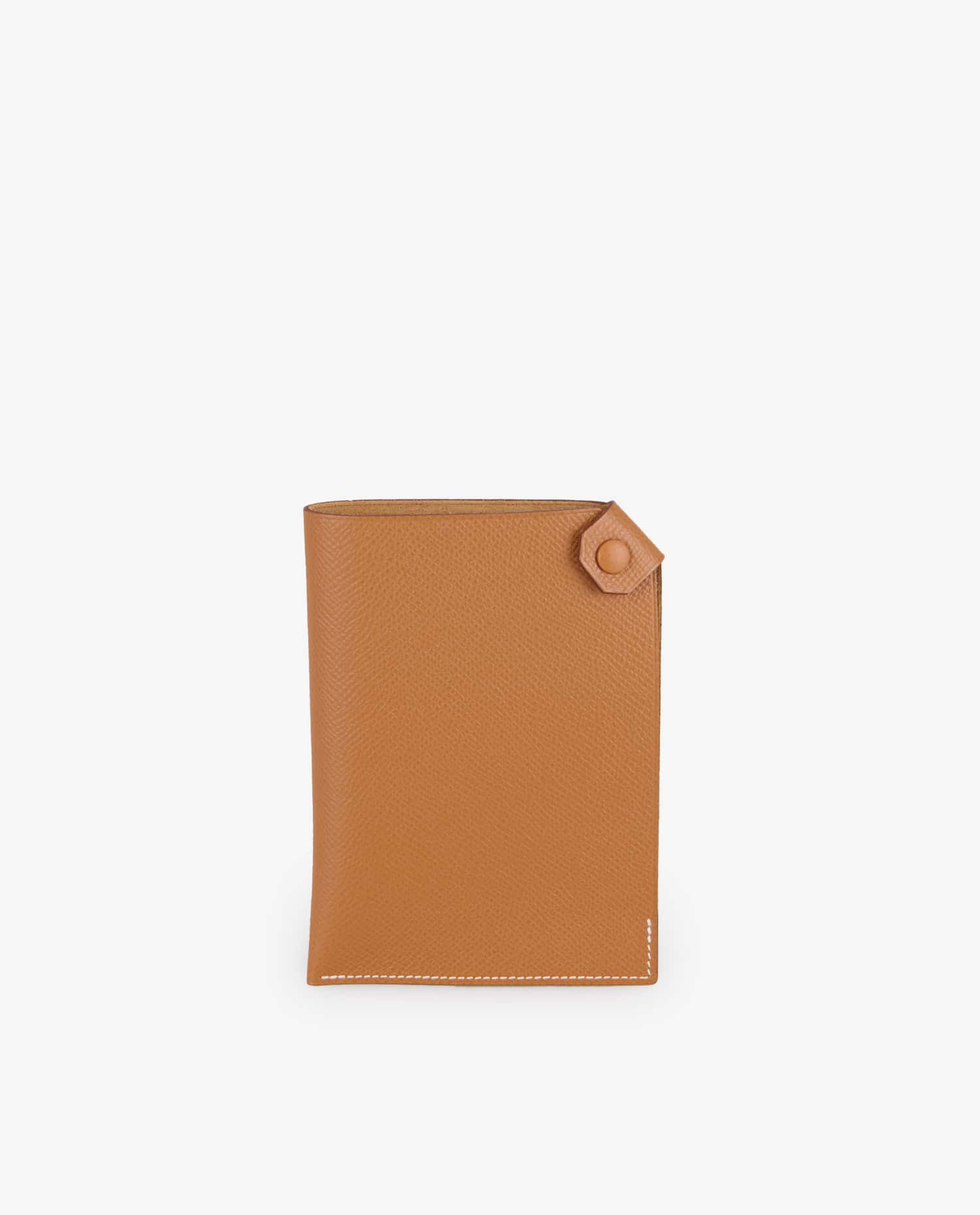 HERMÈS — Etui passeport Hermès "Tarmac" epsom gold