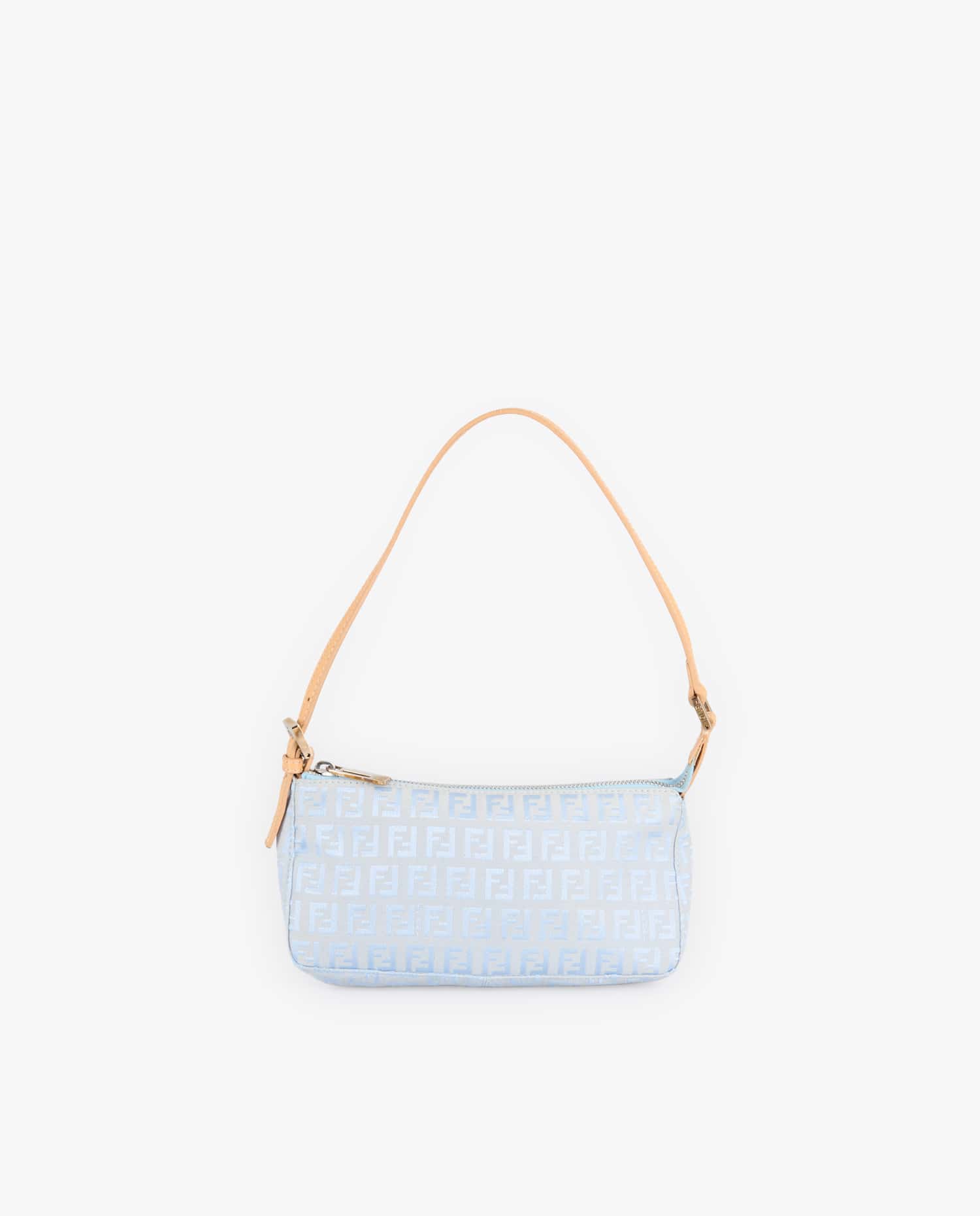 Fendi — Sac pochette Fendi toile bleu ciel