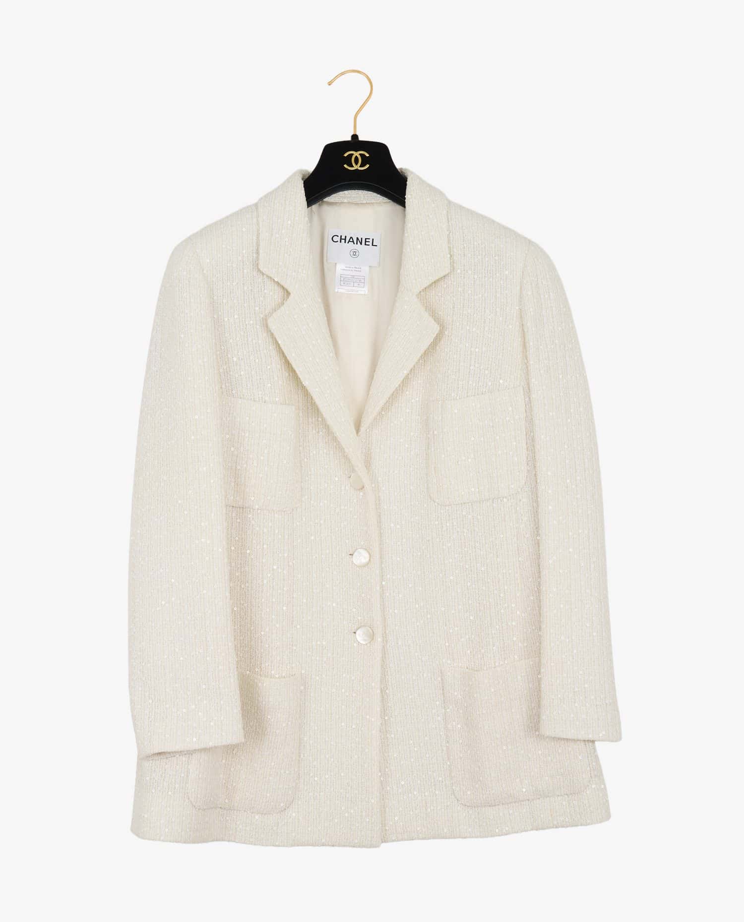 Chanel — Chanel white tweed jacket