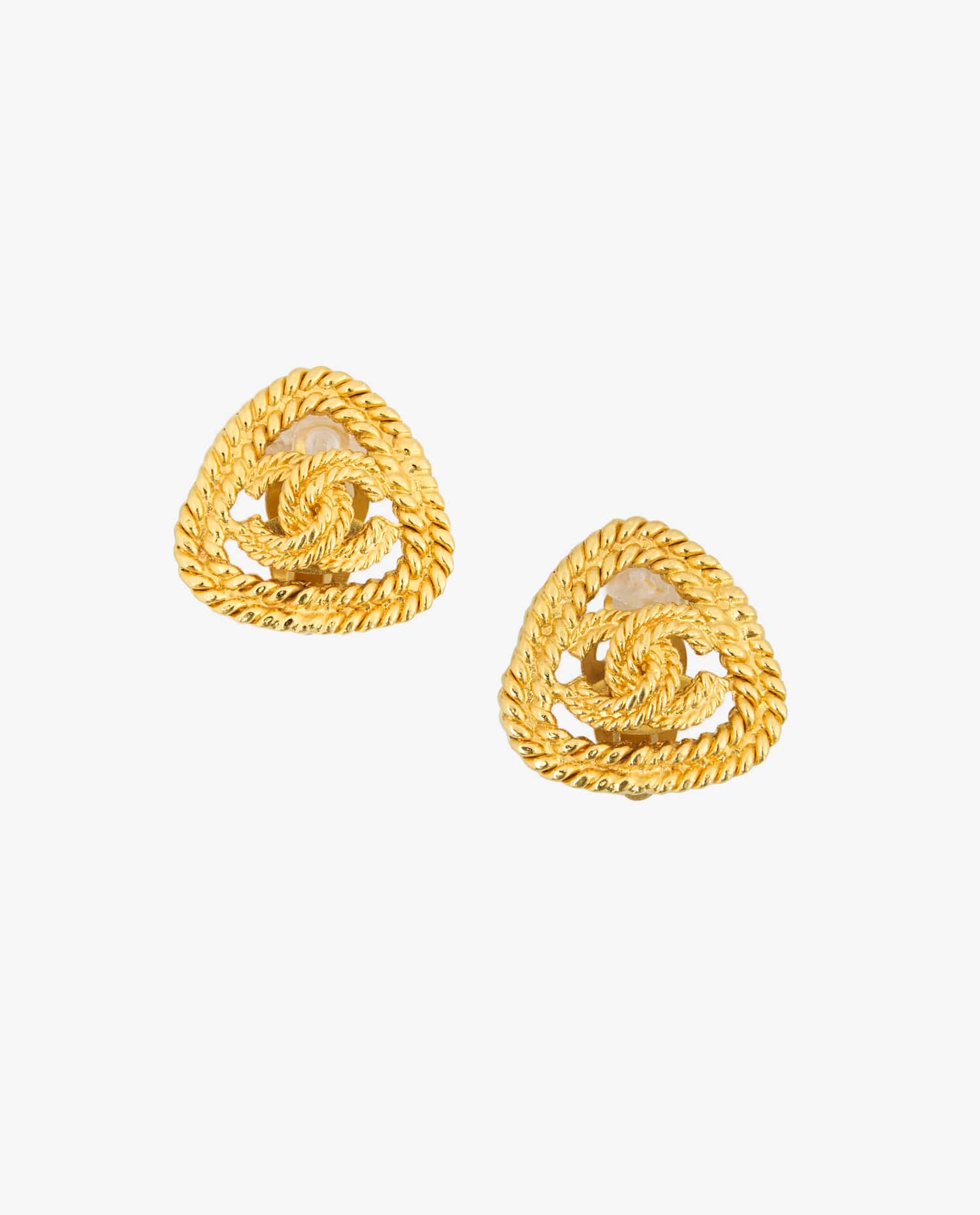 Chanel — Clips Chanel ovale doré vintage