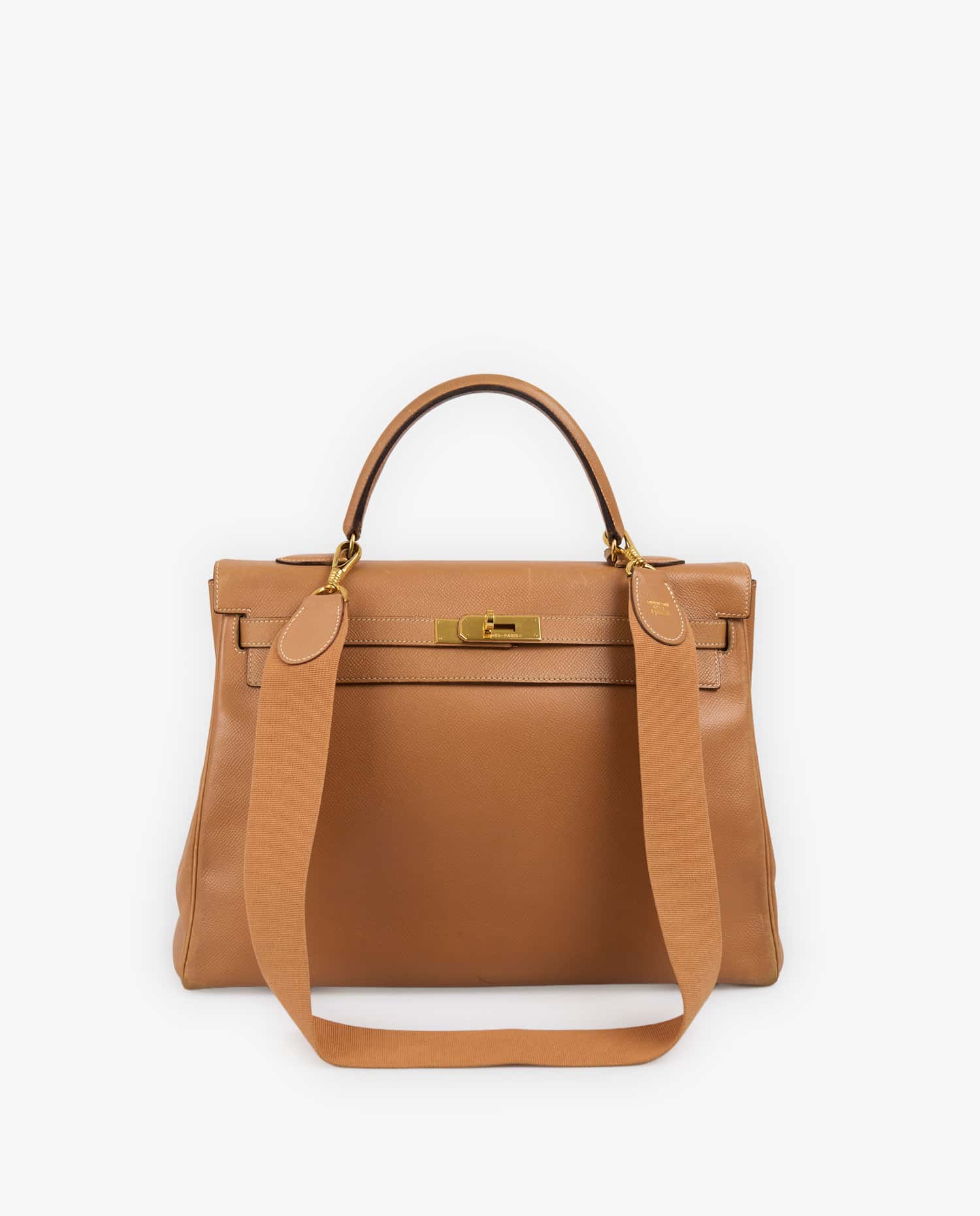 HERMÈS — Kelly 35 Hermès cuir courchevel gold