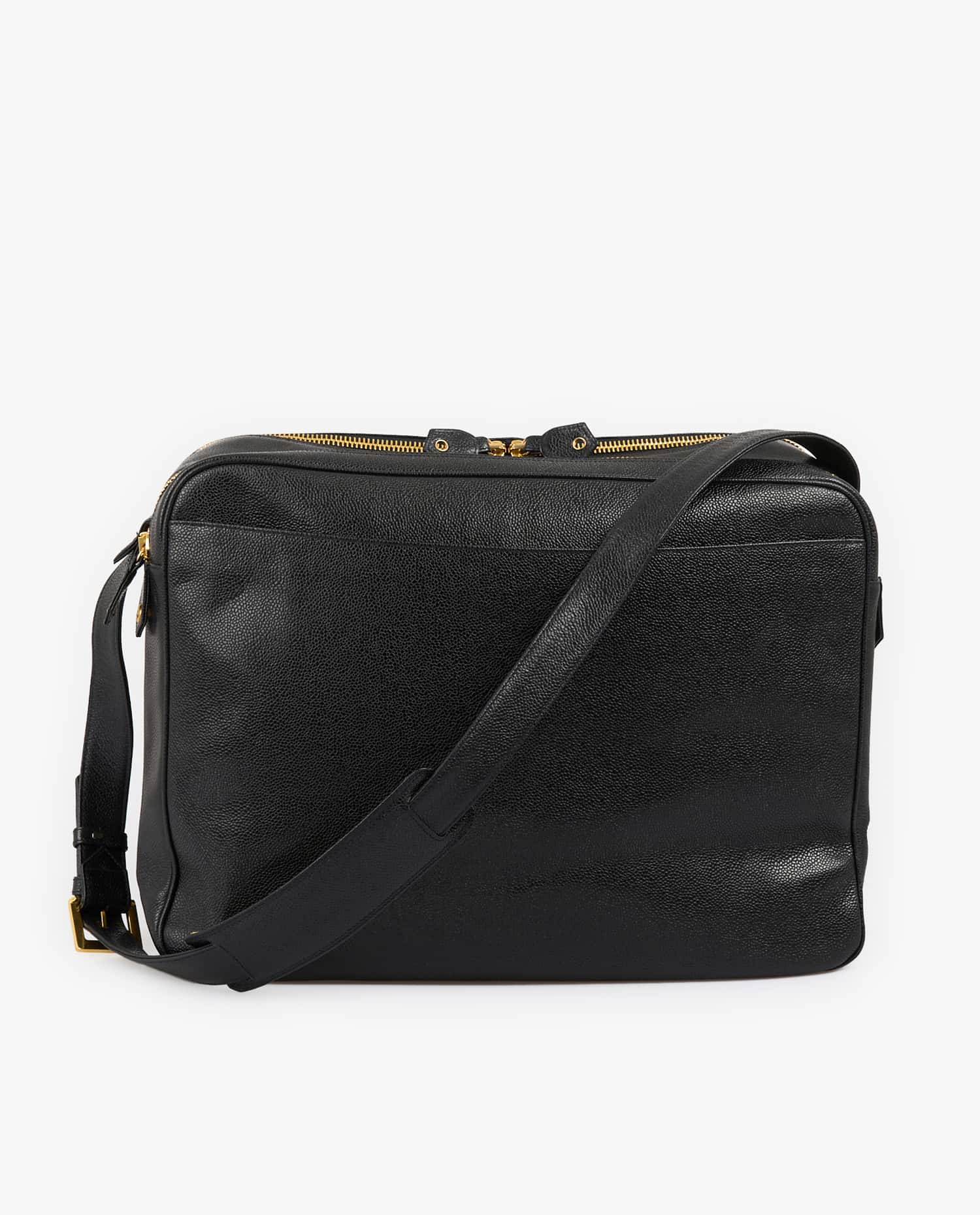 Chanel — Sacoche Chanel cuir grainé noir vintage
