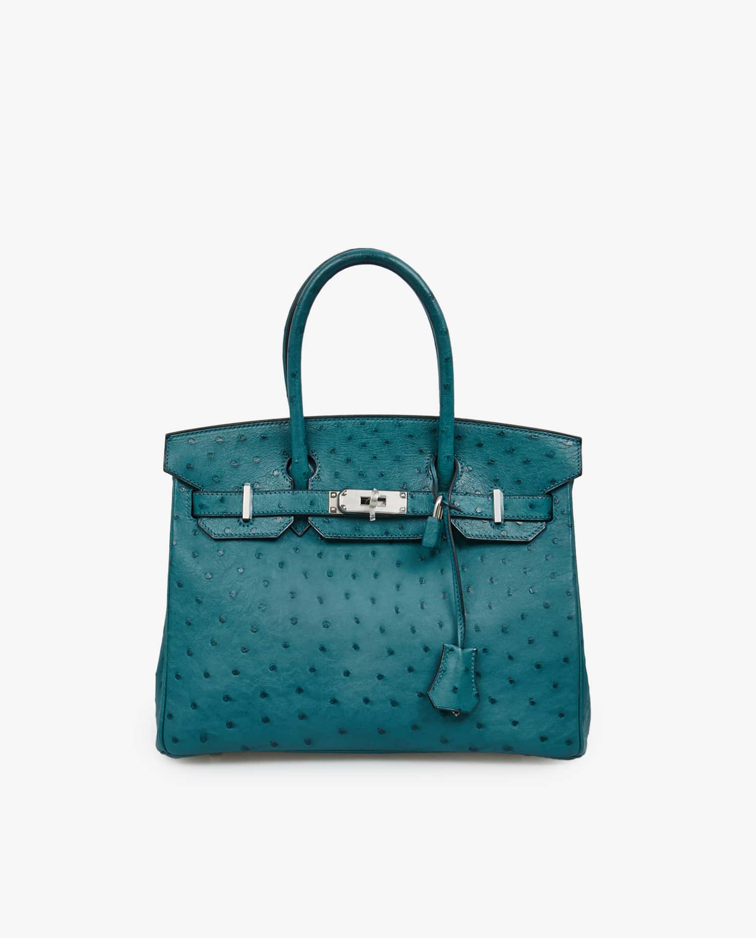 HERMÈS — Birkin 30 Hermès autruche bleu cobalt