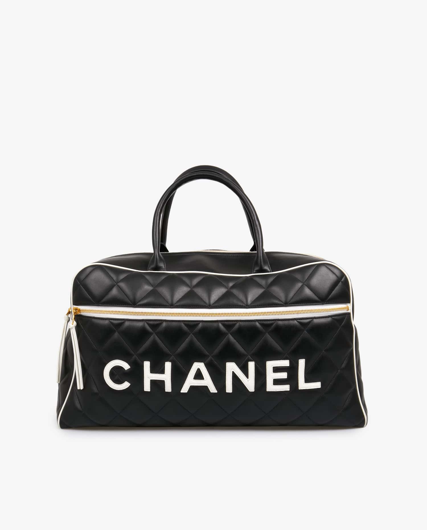 Chanel — Sac Boston Chanel cuir bicolore