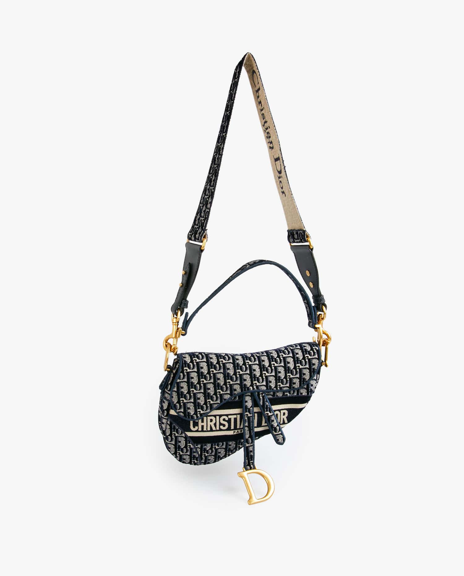 Christian Dior — Sac Saddle bandoulière Dior toile oblique