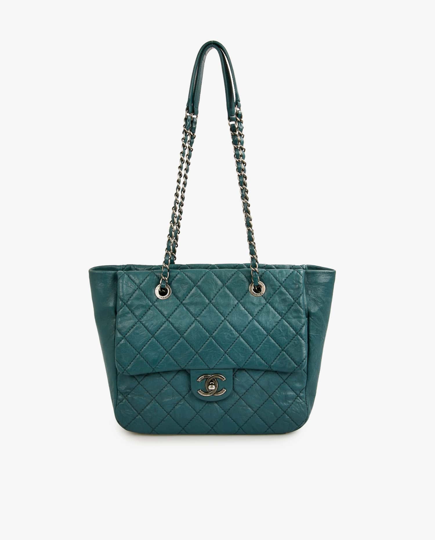 Chanel — Chanel blue leather shoulder bag