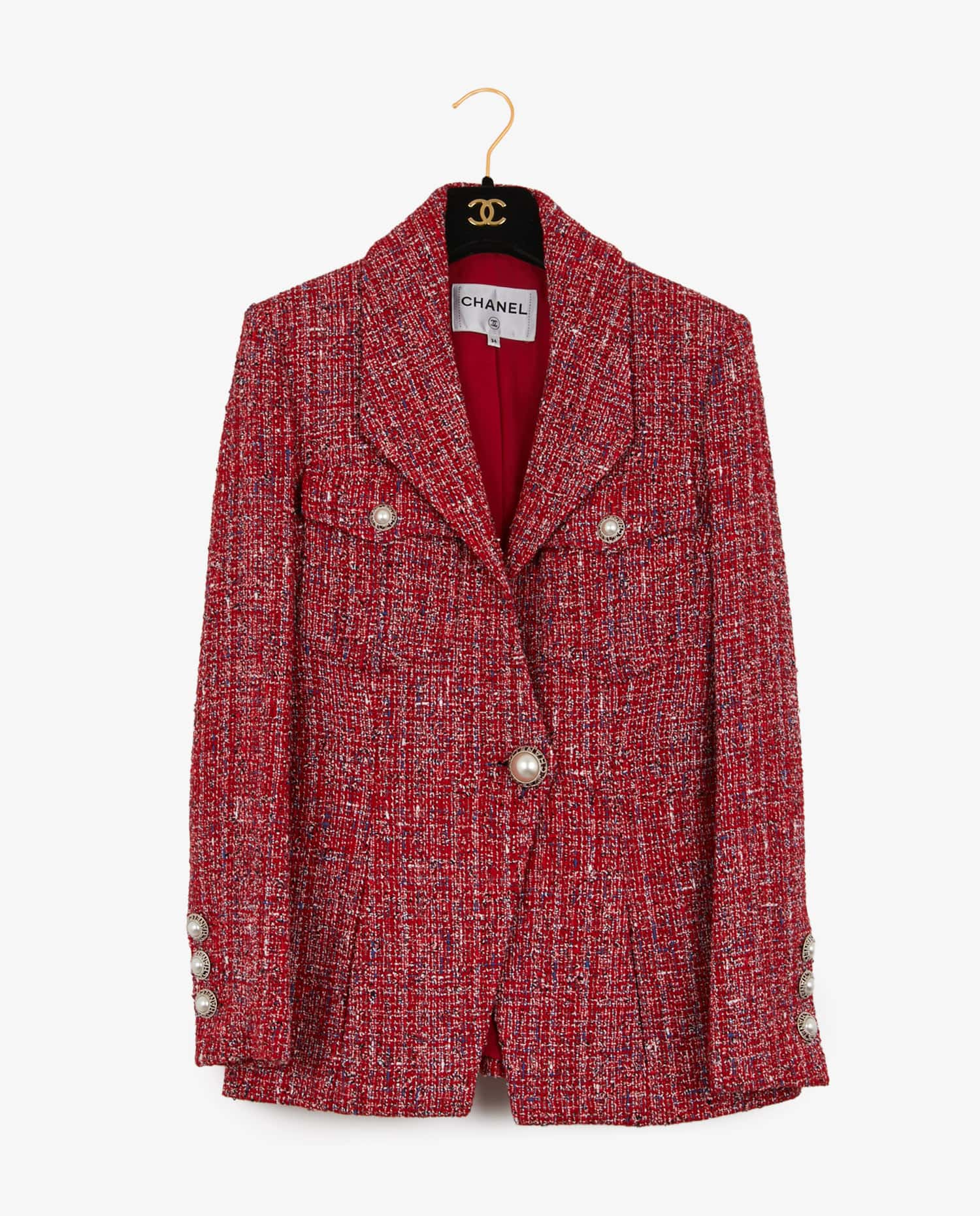 Chanel — Veste Chanel tweed rouge
