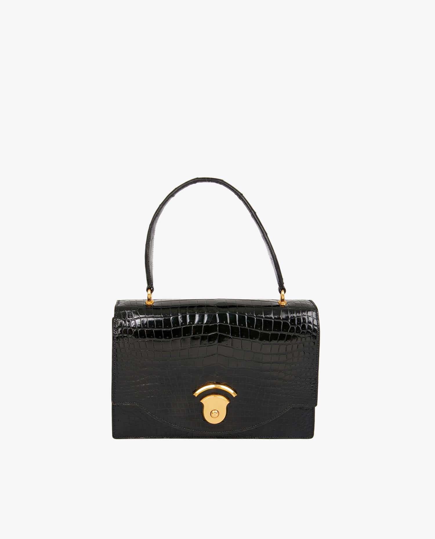 HERMÈS — Sac Demi lune Hermès crocodile porosus