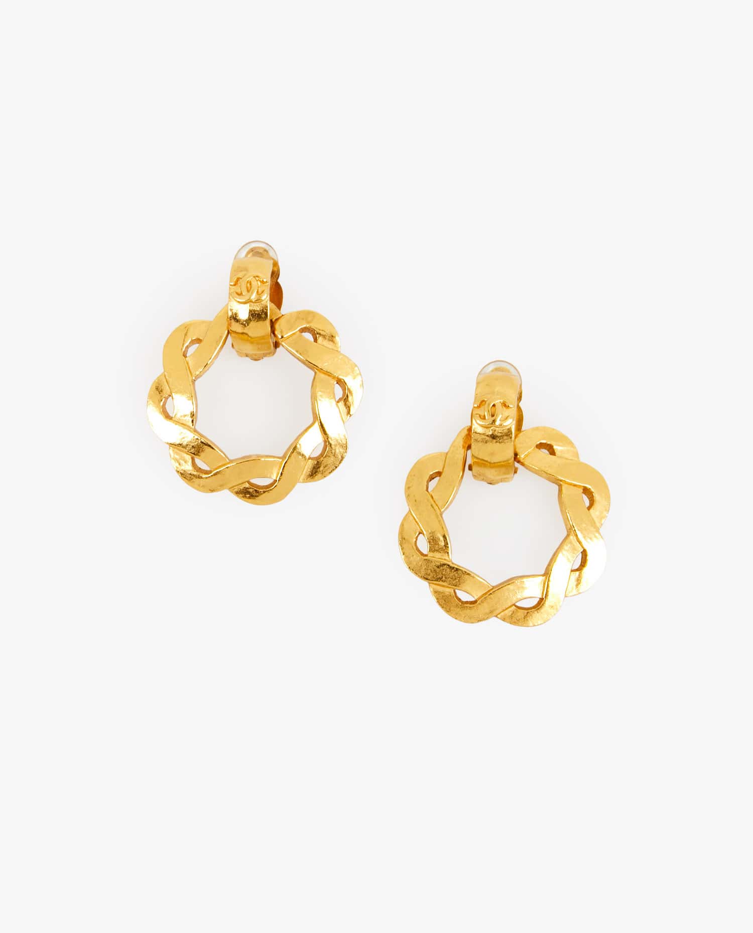Chanel — Clips créoles vintage Chanel 24K
