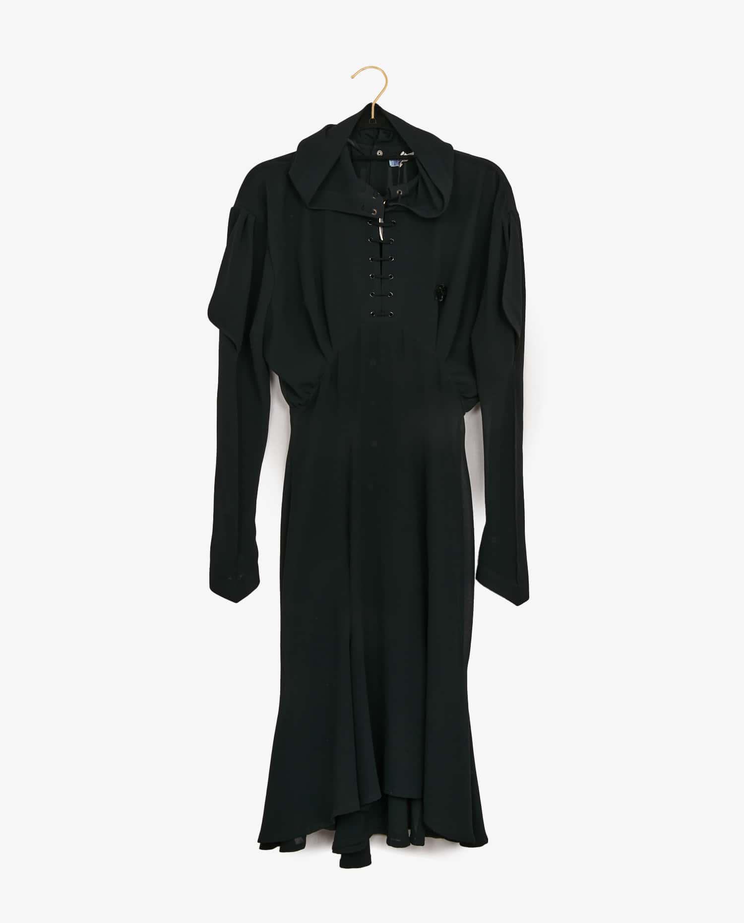 Thierry Mugler — Robe noire Thierry Mugler à capuche