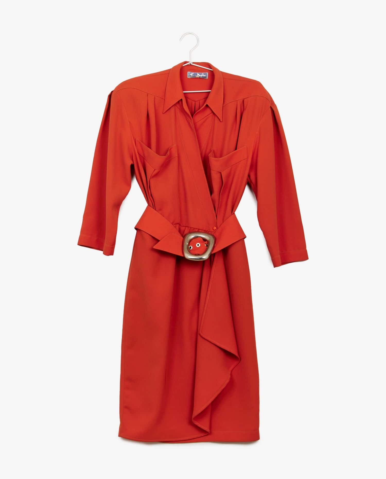 Thierry Mugler — Robe corail Thierry Mugler ceinturée