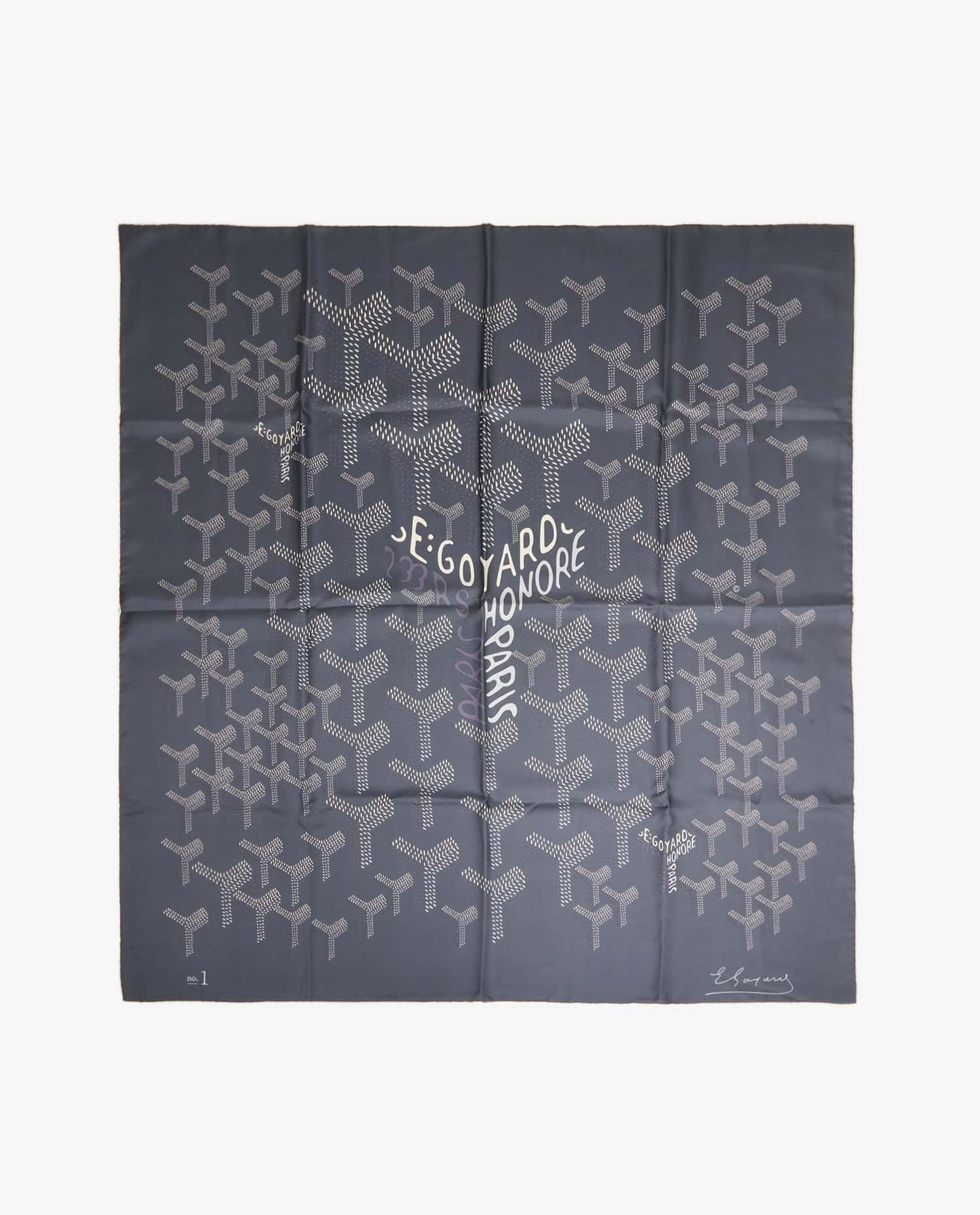 Goyard — Carré de soie Goyard gris