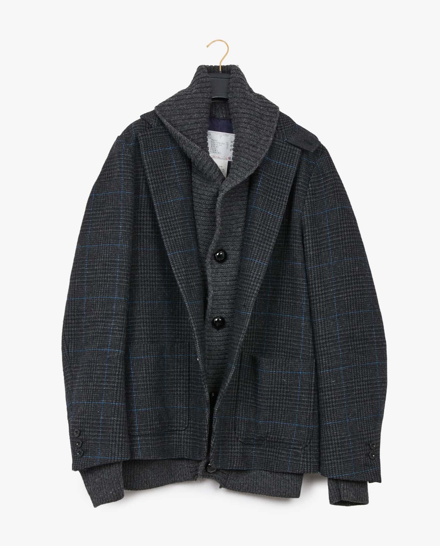Sacai — Sacai grey wool cardigan jacket