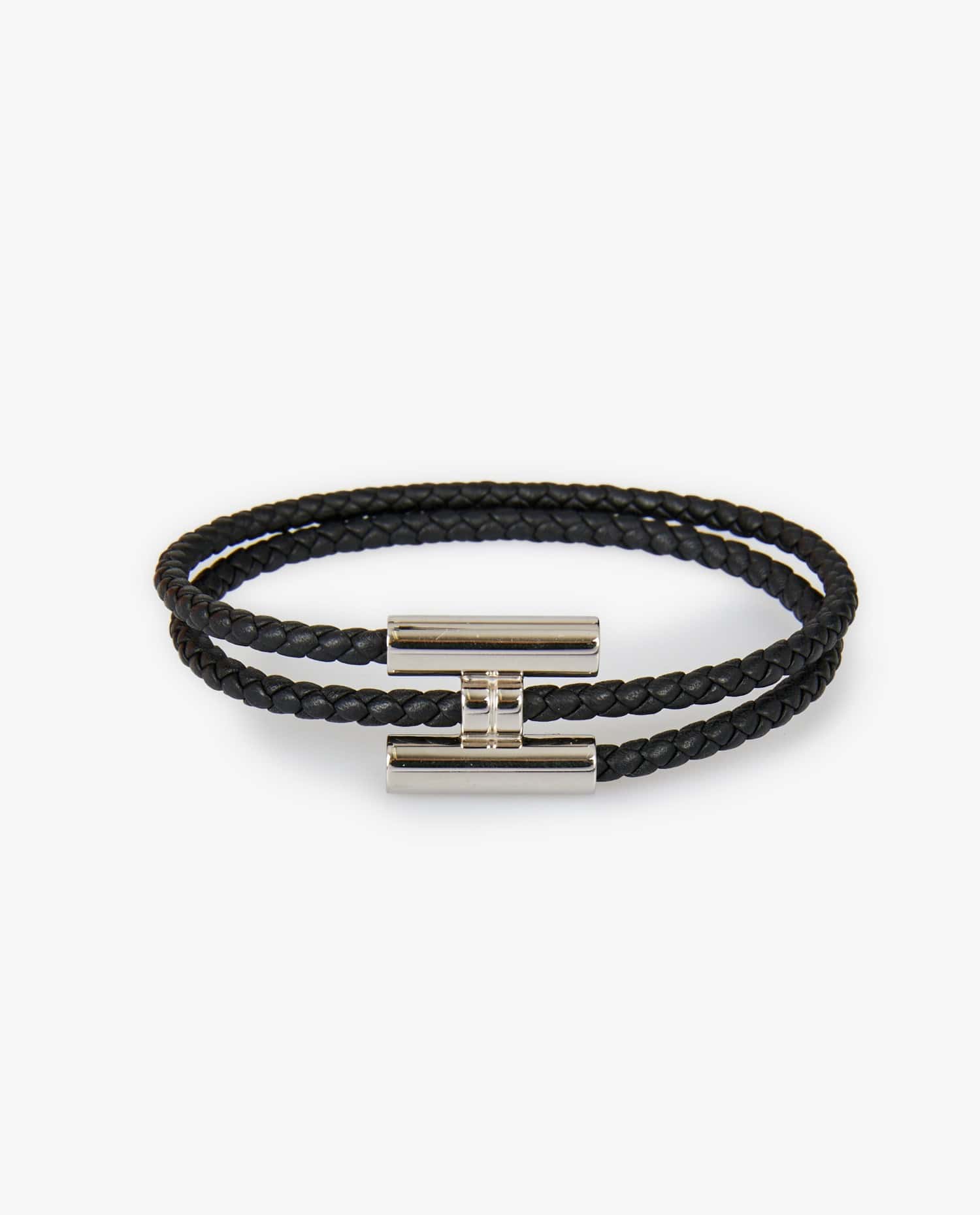 HERMÈS — Bracelet Hermès cuir torsadé